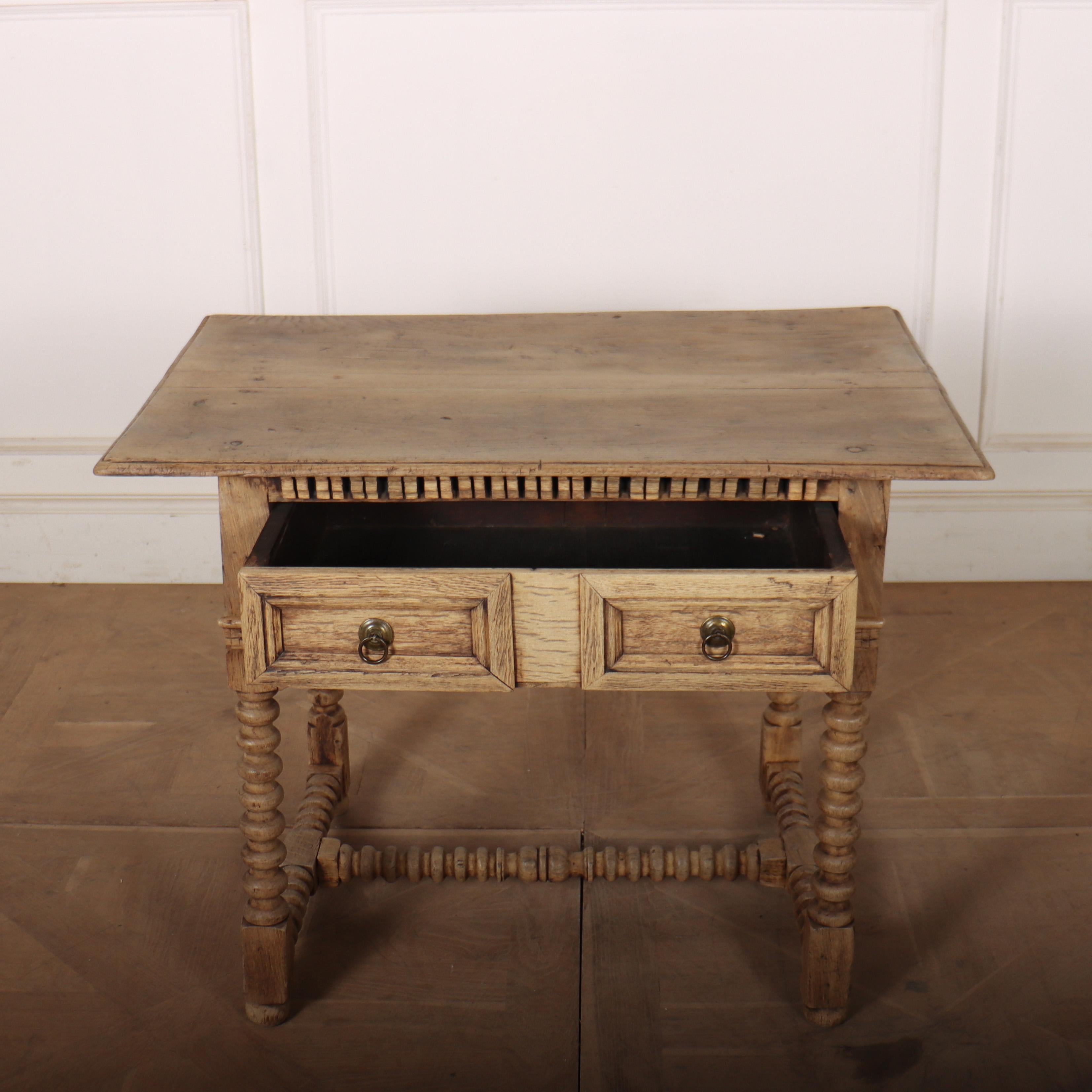 English Bleached Oak Lamp Table For Sale 1