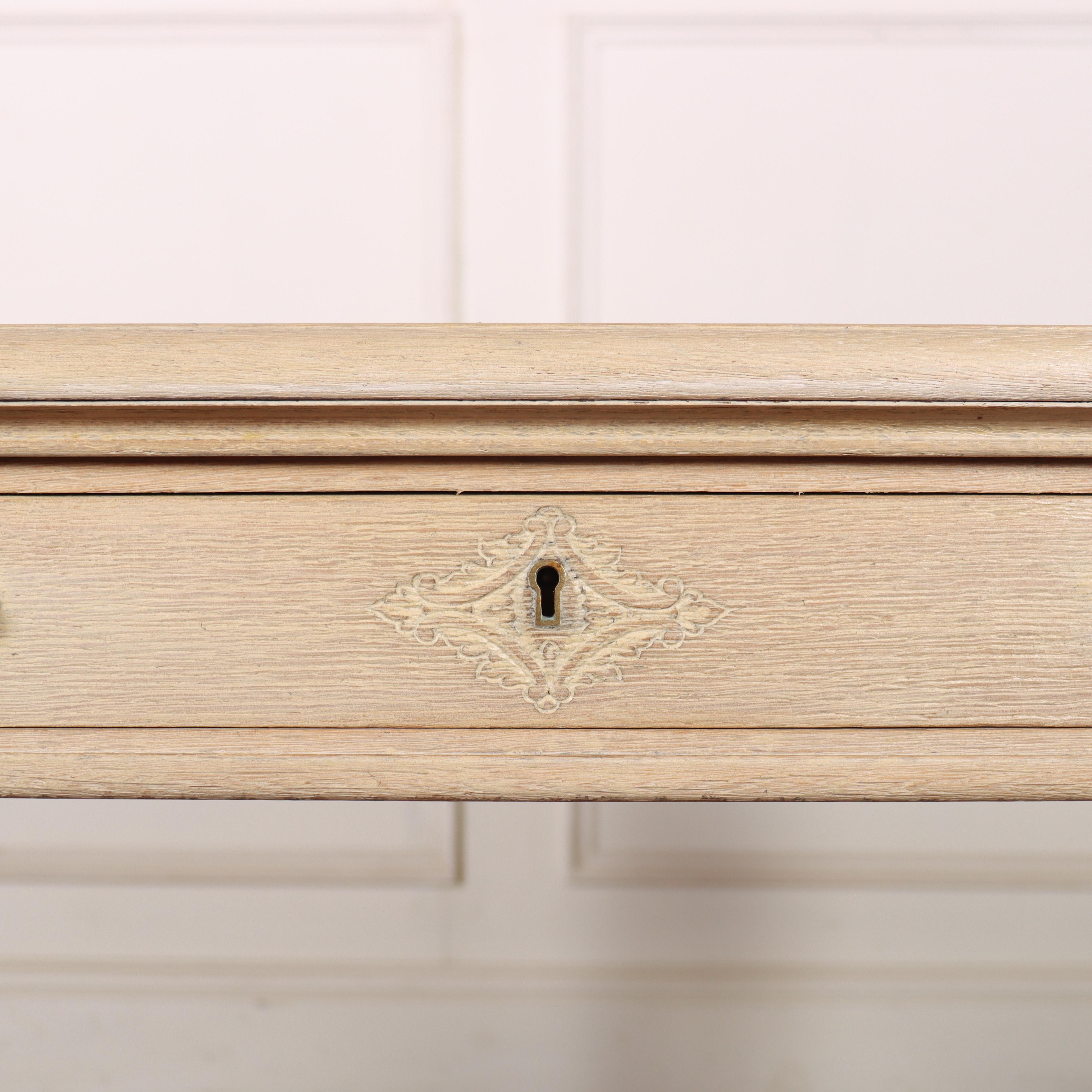English Bleached Oak Lamp Table For Sale 2
