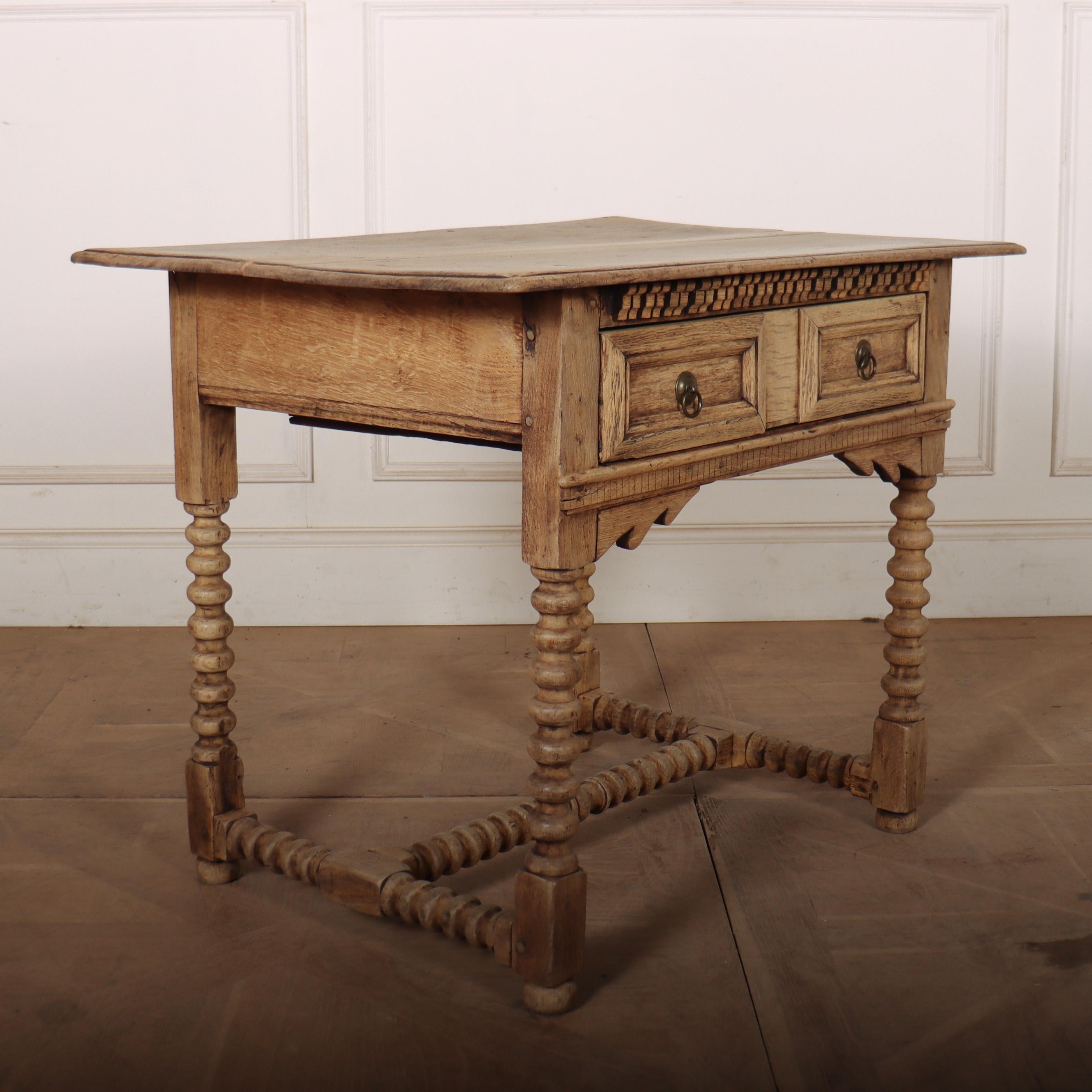 English Bleached Oak Lamp Table For Sale 2