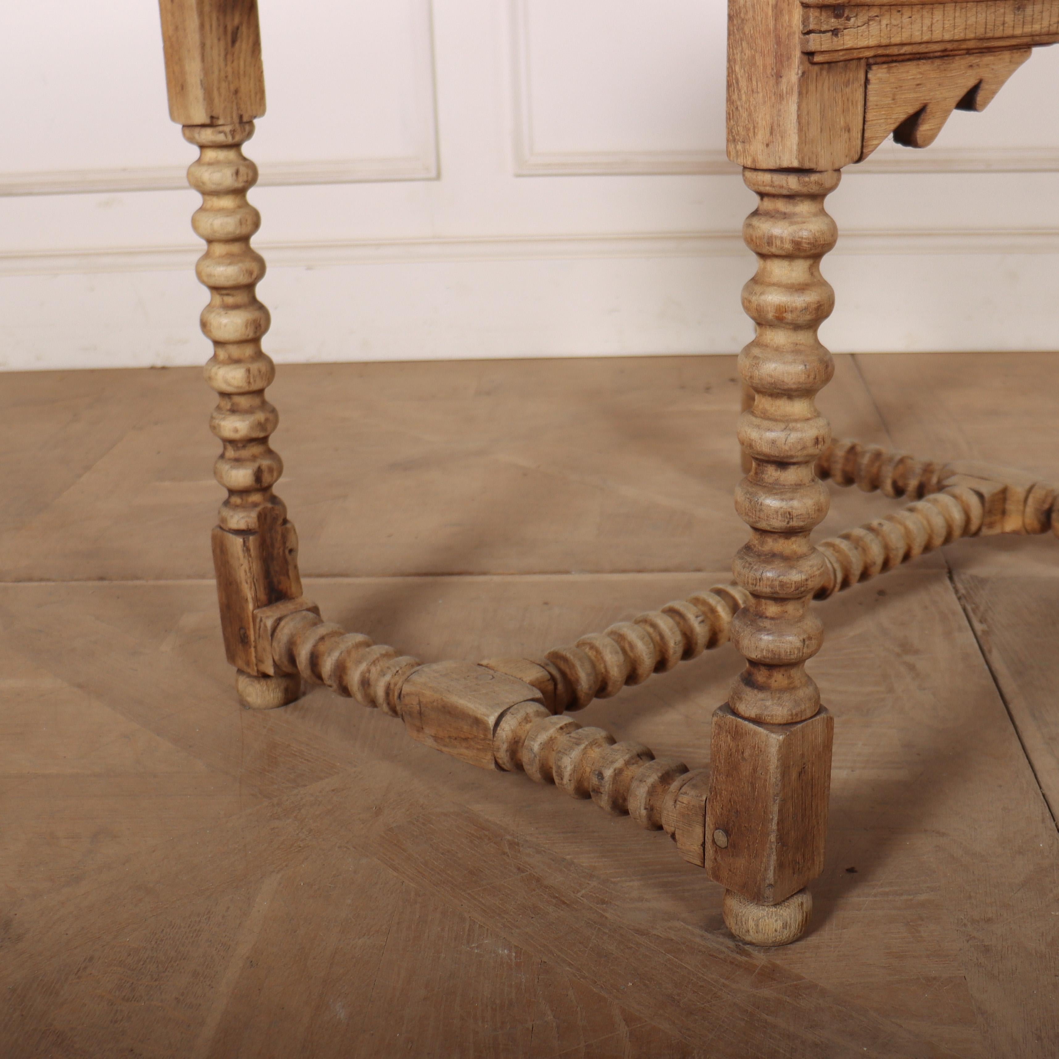 English Bleached Oak Lamp Table For Sale 3