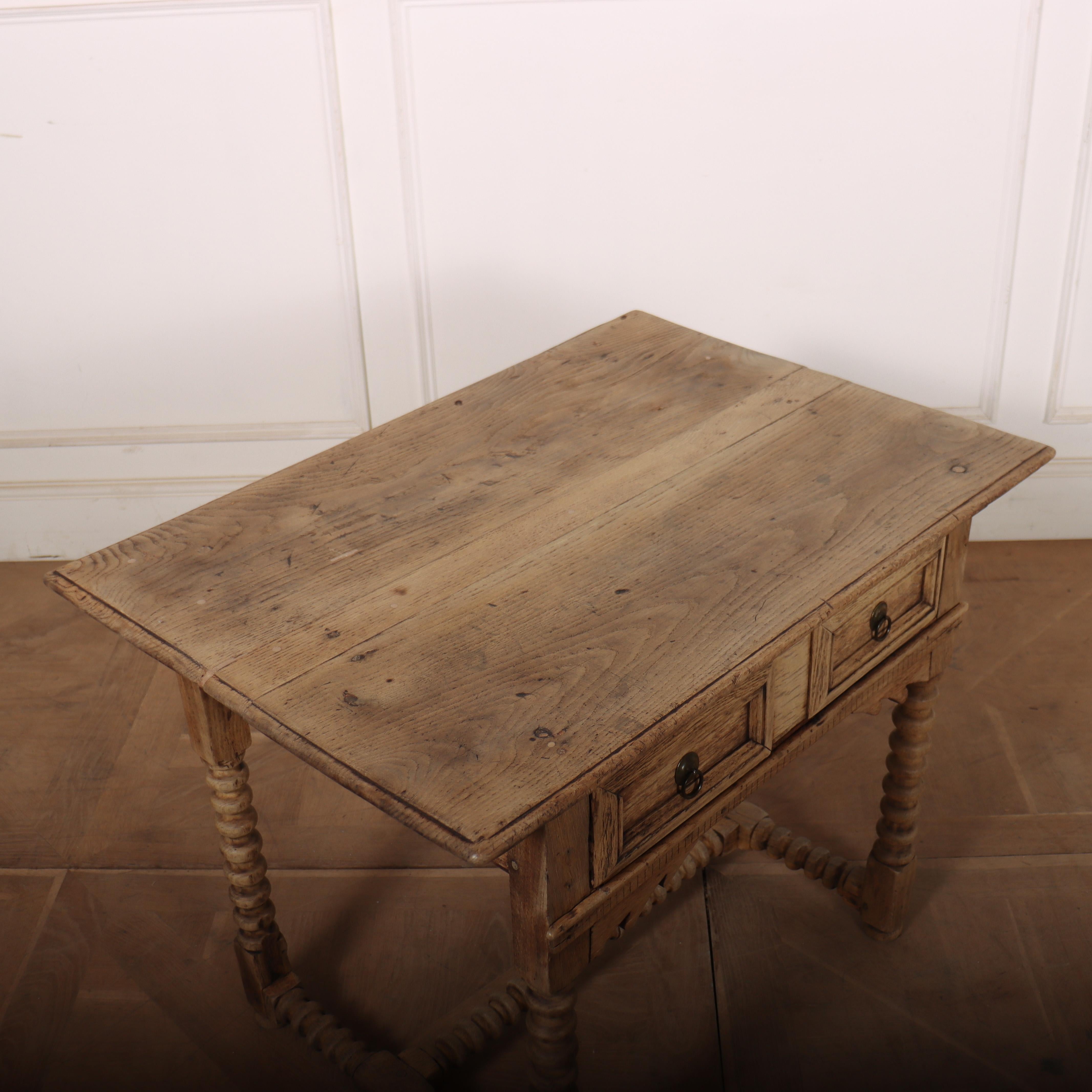 English Bleached Oak Lamp Table For Sale 4
