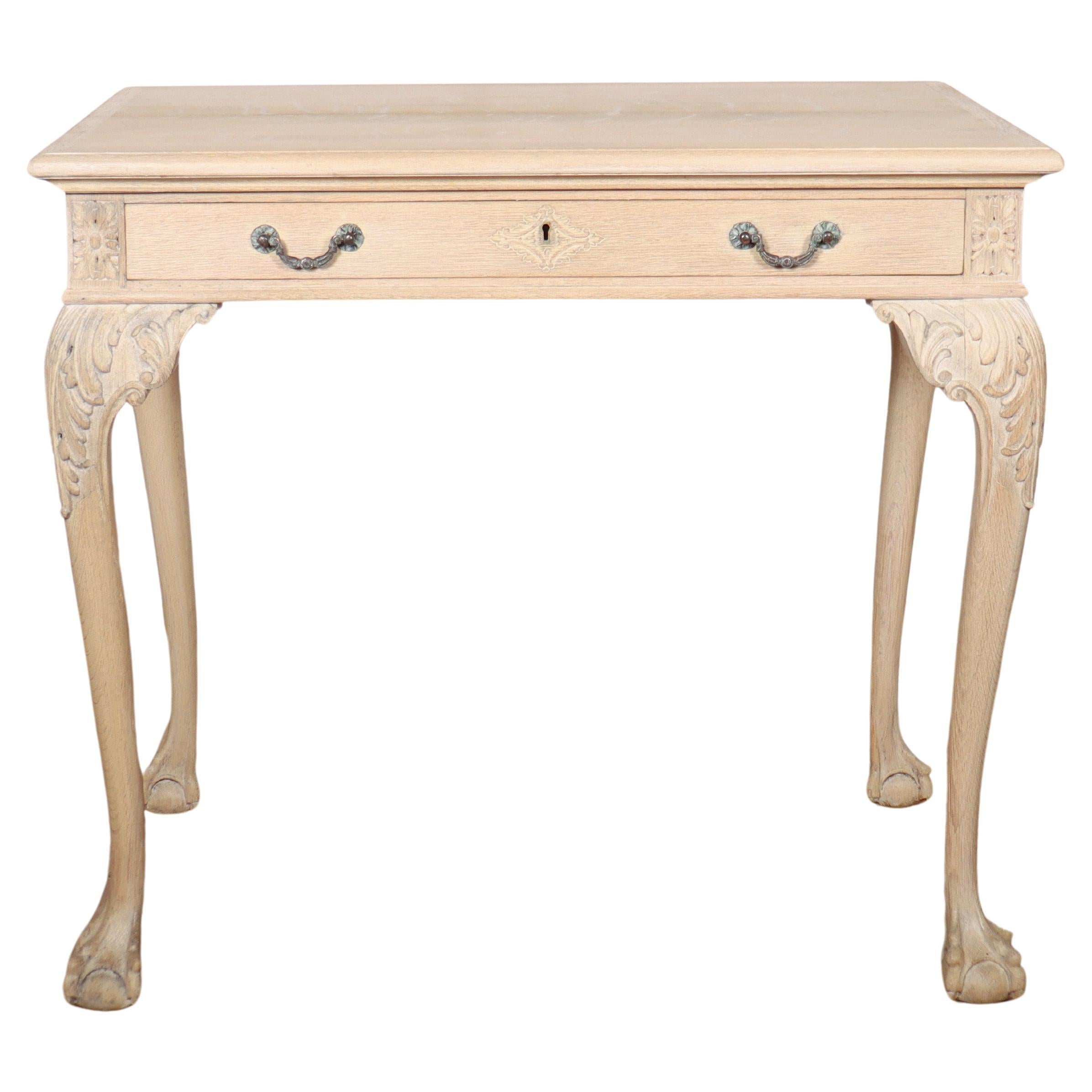 English Bleached Oak Lamp Table For Sale