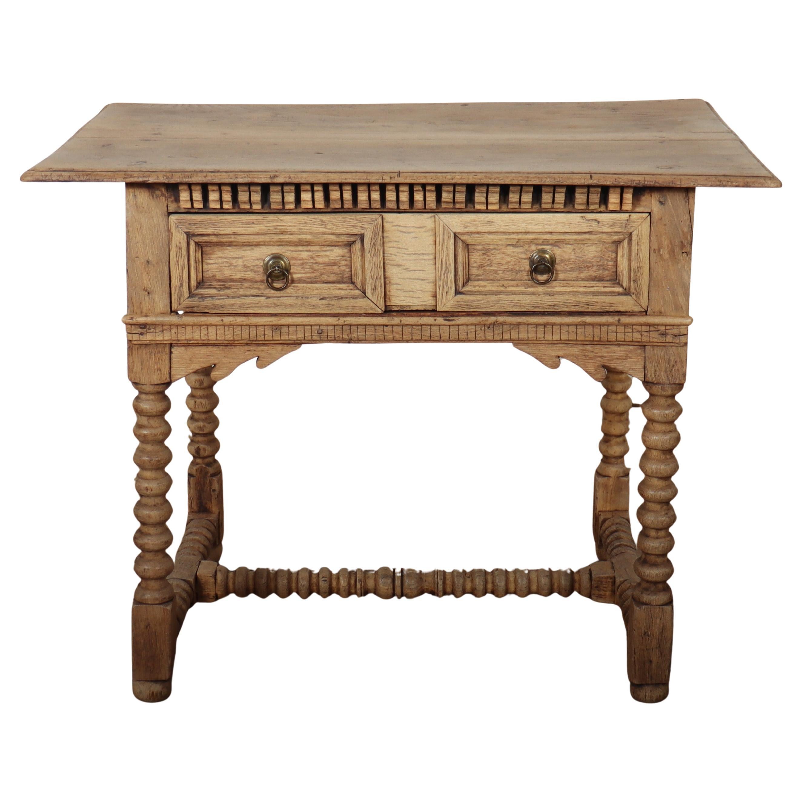 English Bleached Oak Lamp Table