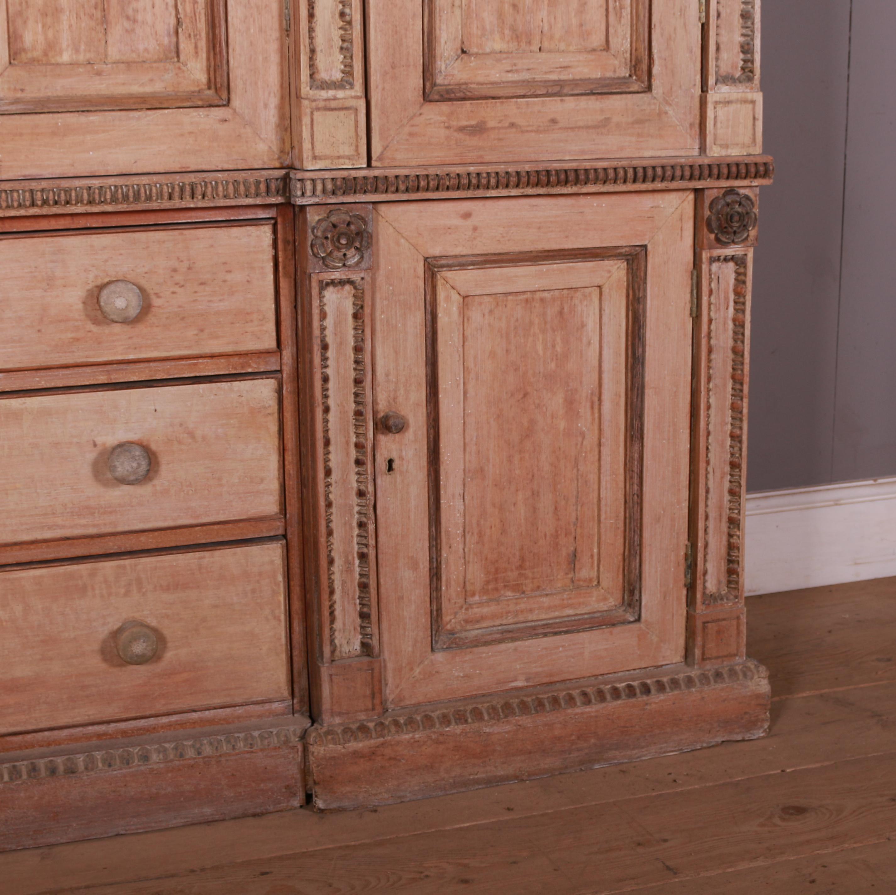 Victorian English Bleached Walnut Housekeepers Cupboard