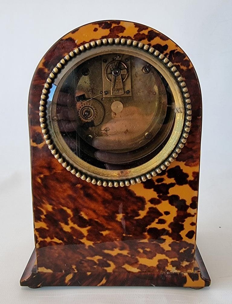 Tortise Shell Clock English Blond Tortoiseshell Mantel Clock For Sale at 1stDibs
