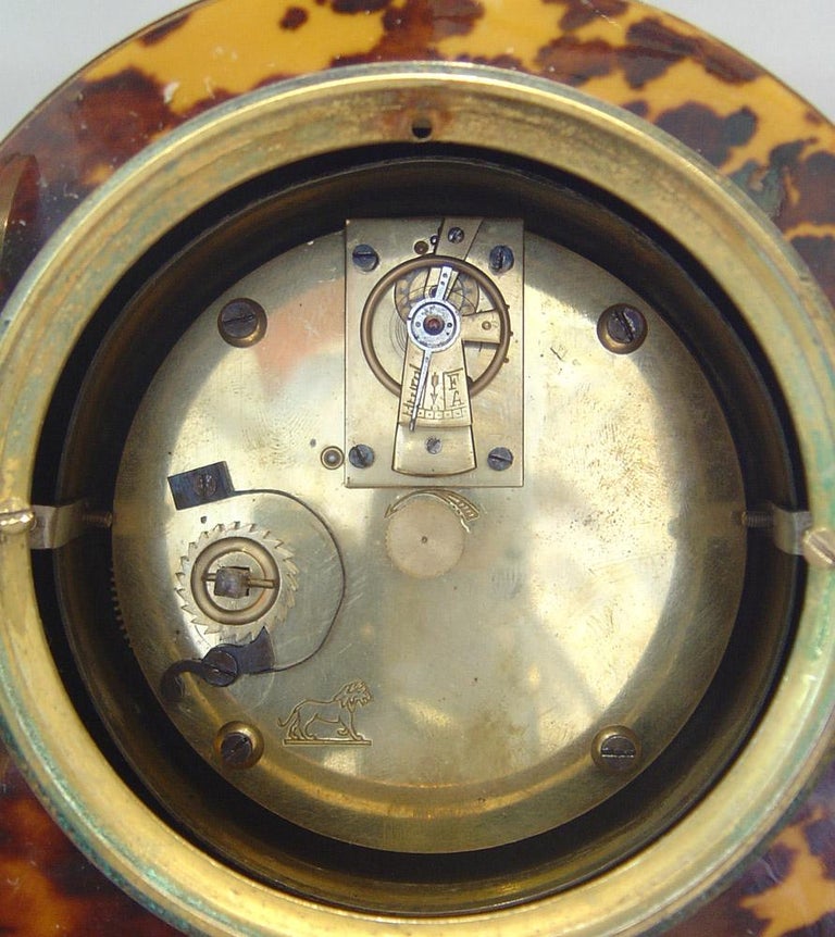 Tortise Shell Clock English Blond Tortoiseshell Mantel Clock For Sale at 1stDibs