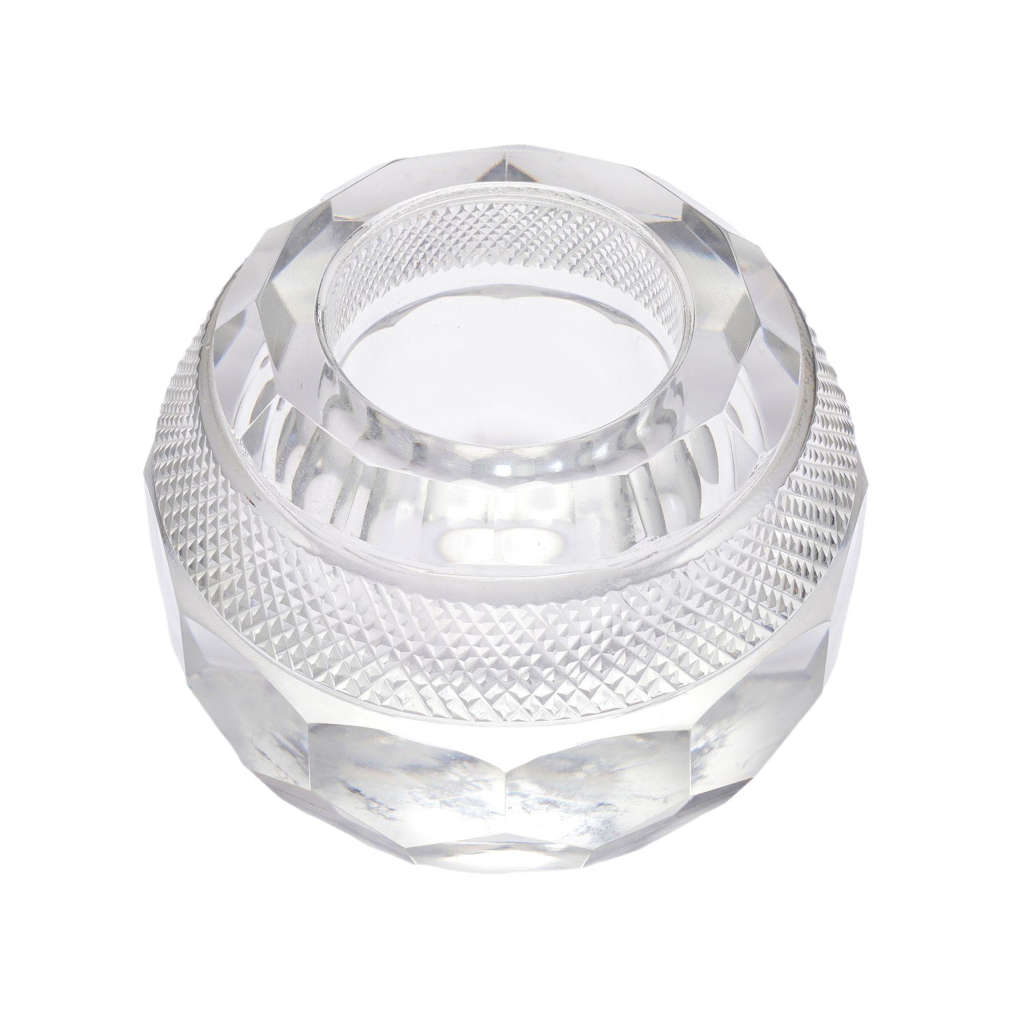 English blown and cut glass match striker, c. 1880-1900 In Good Condition In Kenilworth, IL