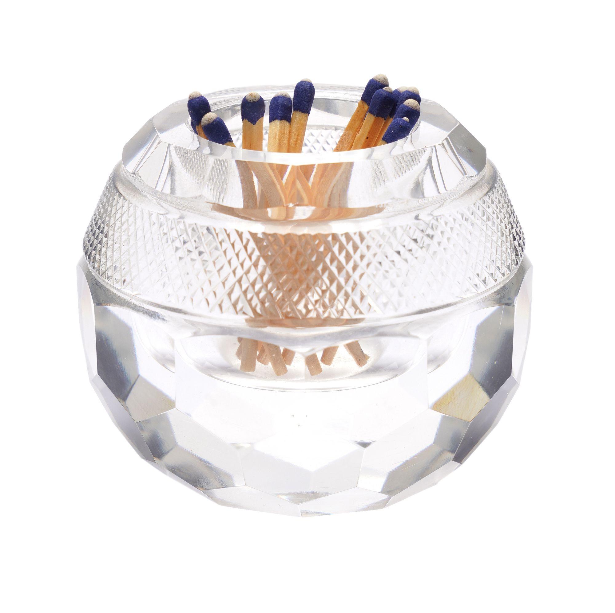 19th Century English blown and cut glass match striker, c. 1880-1900