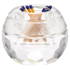 English blown and cut glass match striker, c. 1880-1900