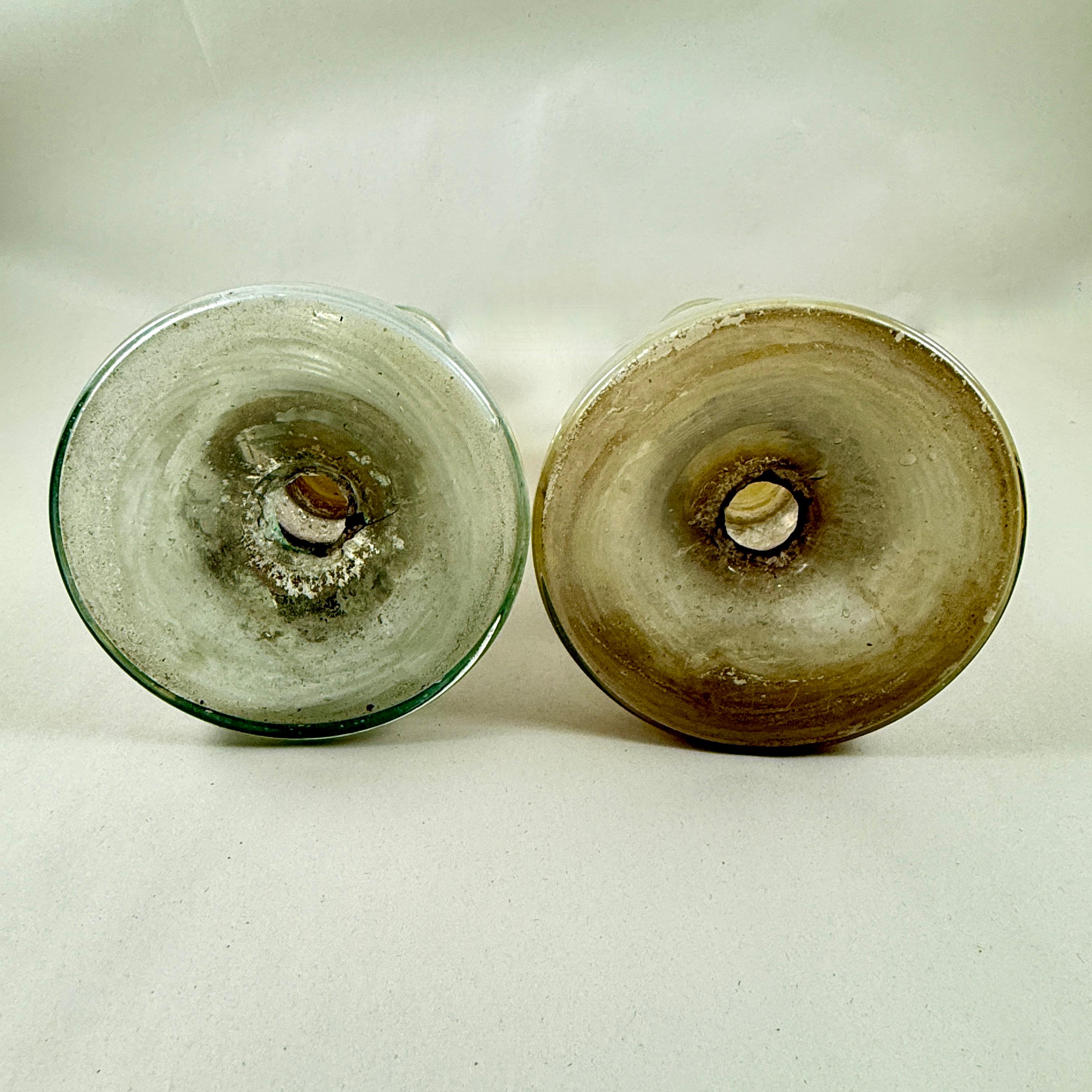 English Blown Mercury Glass Silvered Candlesticks, a pair, circa 1840-1855 For Sale 4