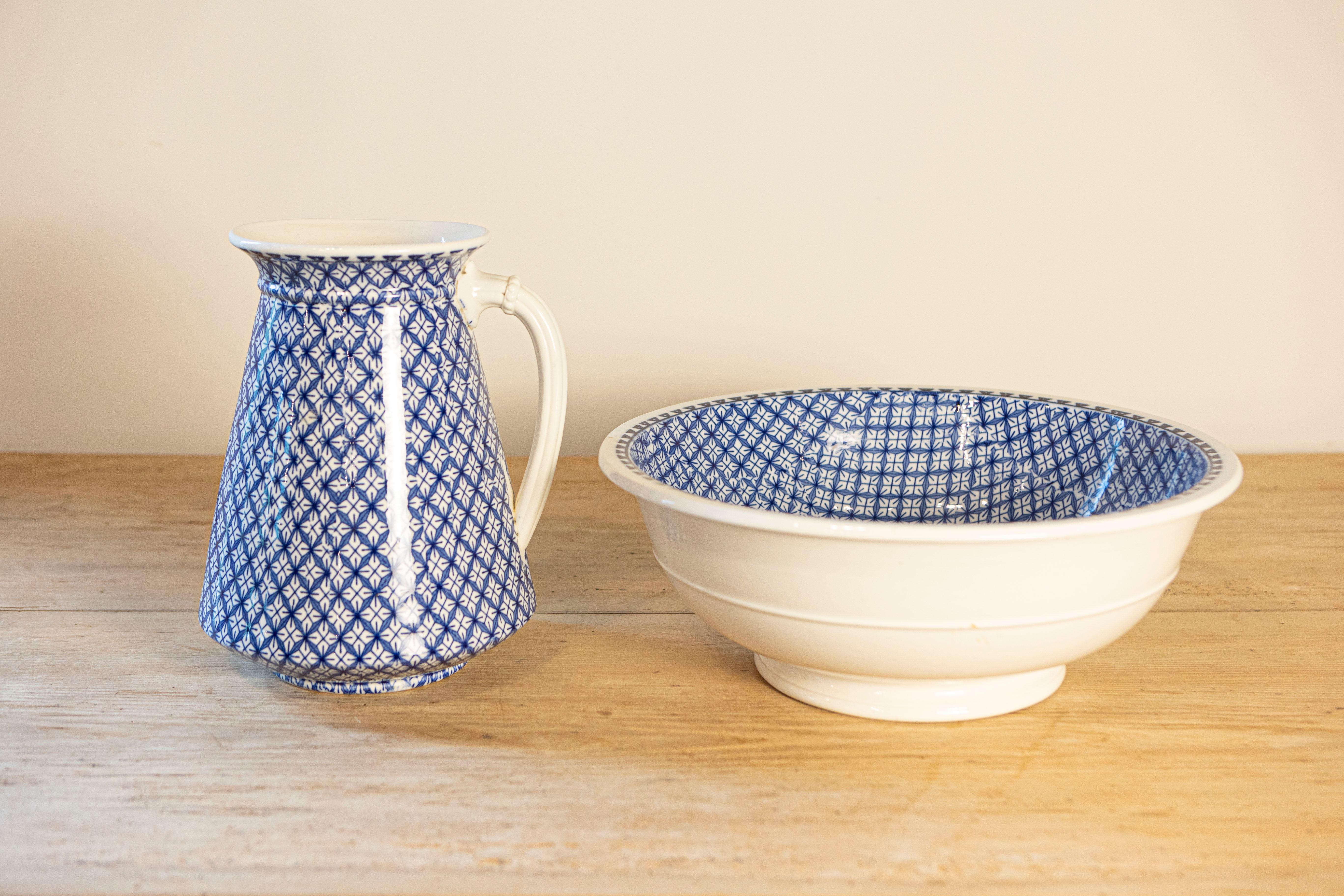 Azul inglés y blanco Brown-Westhead, Moore & Co. Lavabo Modelo La Valeta Inglés en venta