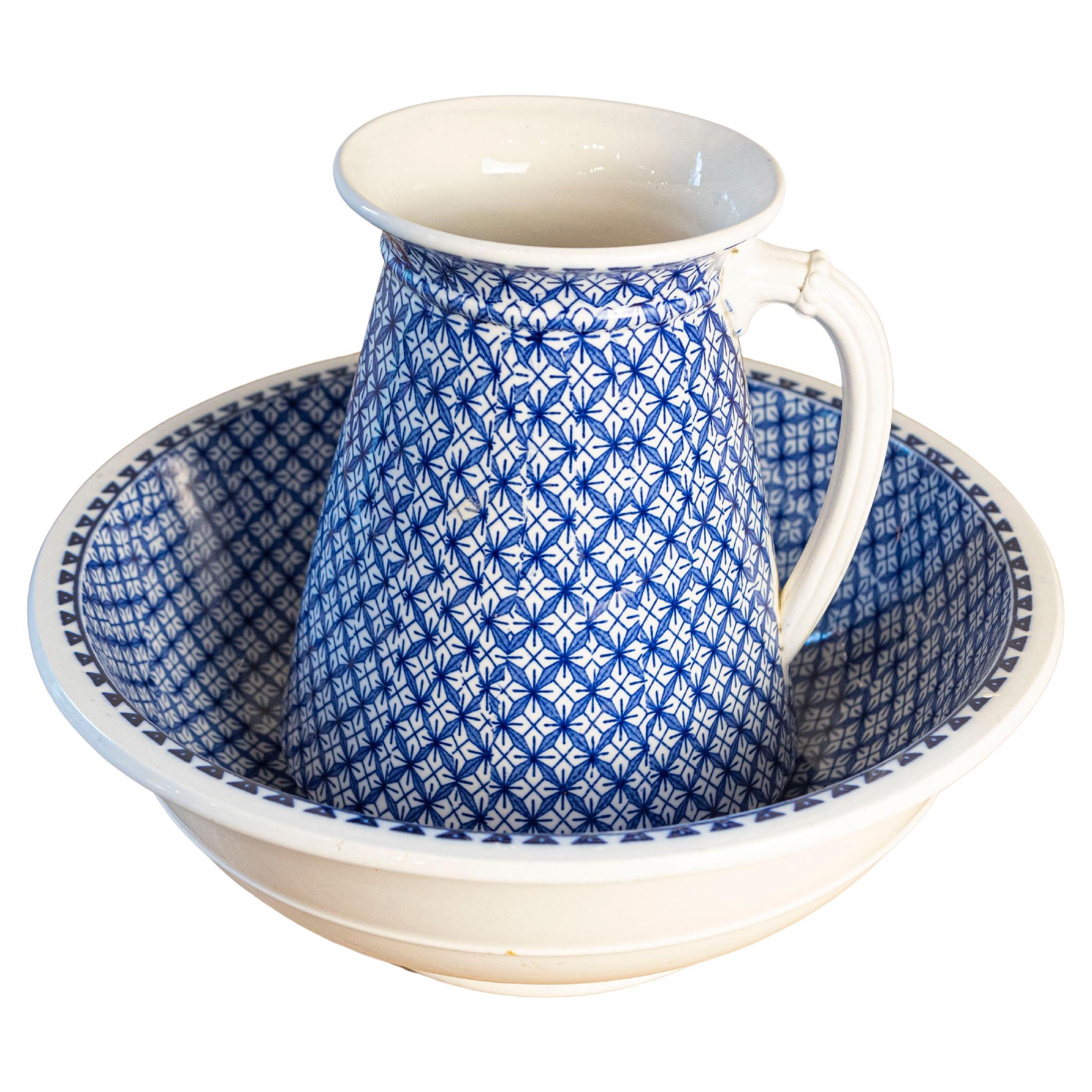 Azul inglés y blanco Brown-Westhead, Moore & Co. Lavabo Modelo La Valeta en venta