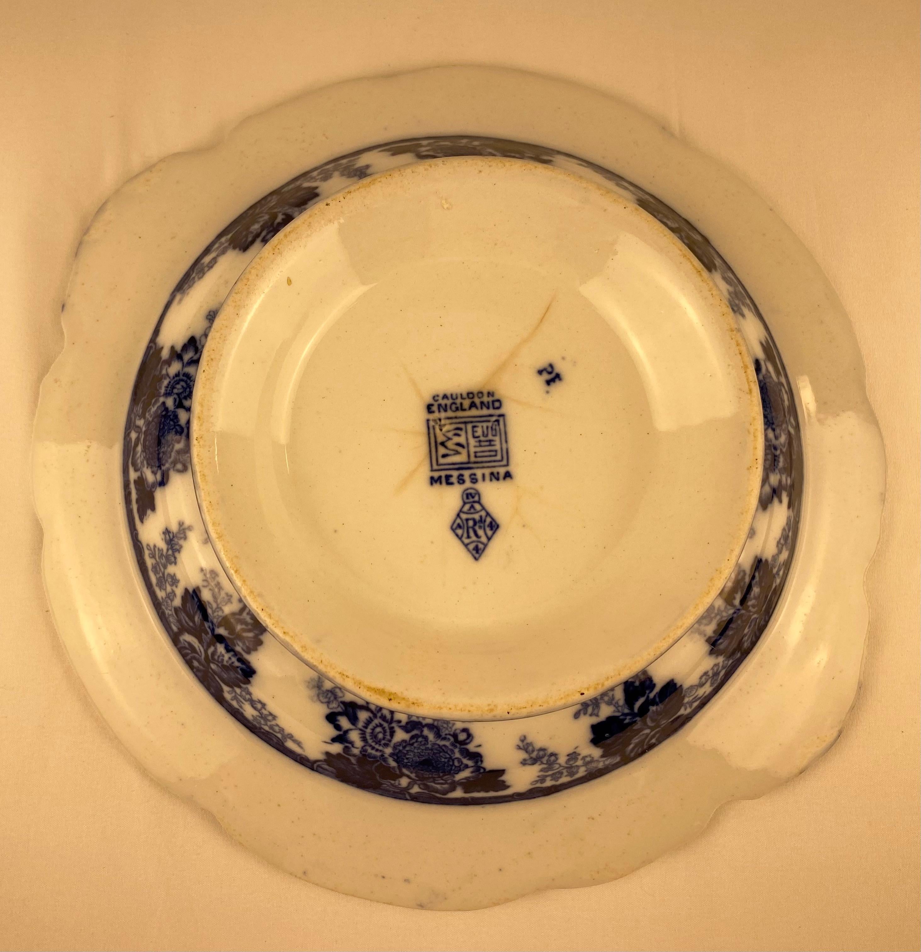 cauldon england china blue and white