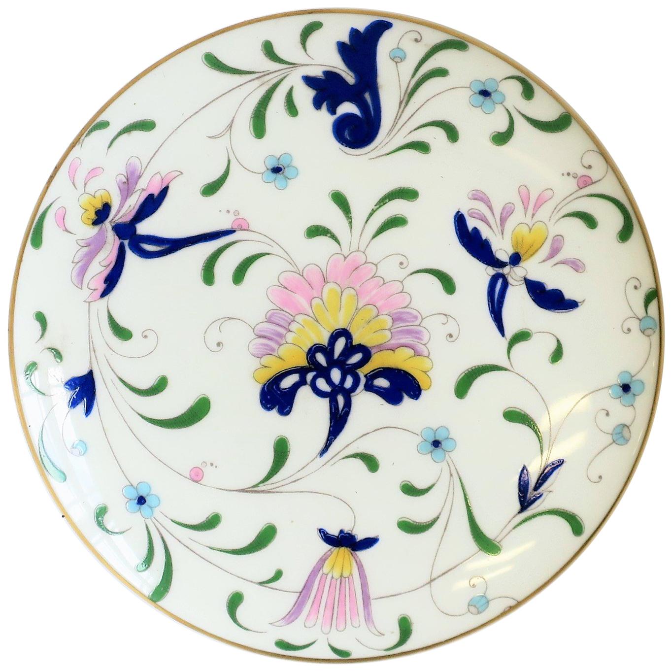 English Blue and White Porcelain Jewelry Box