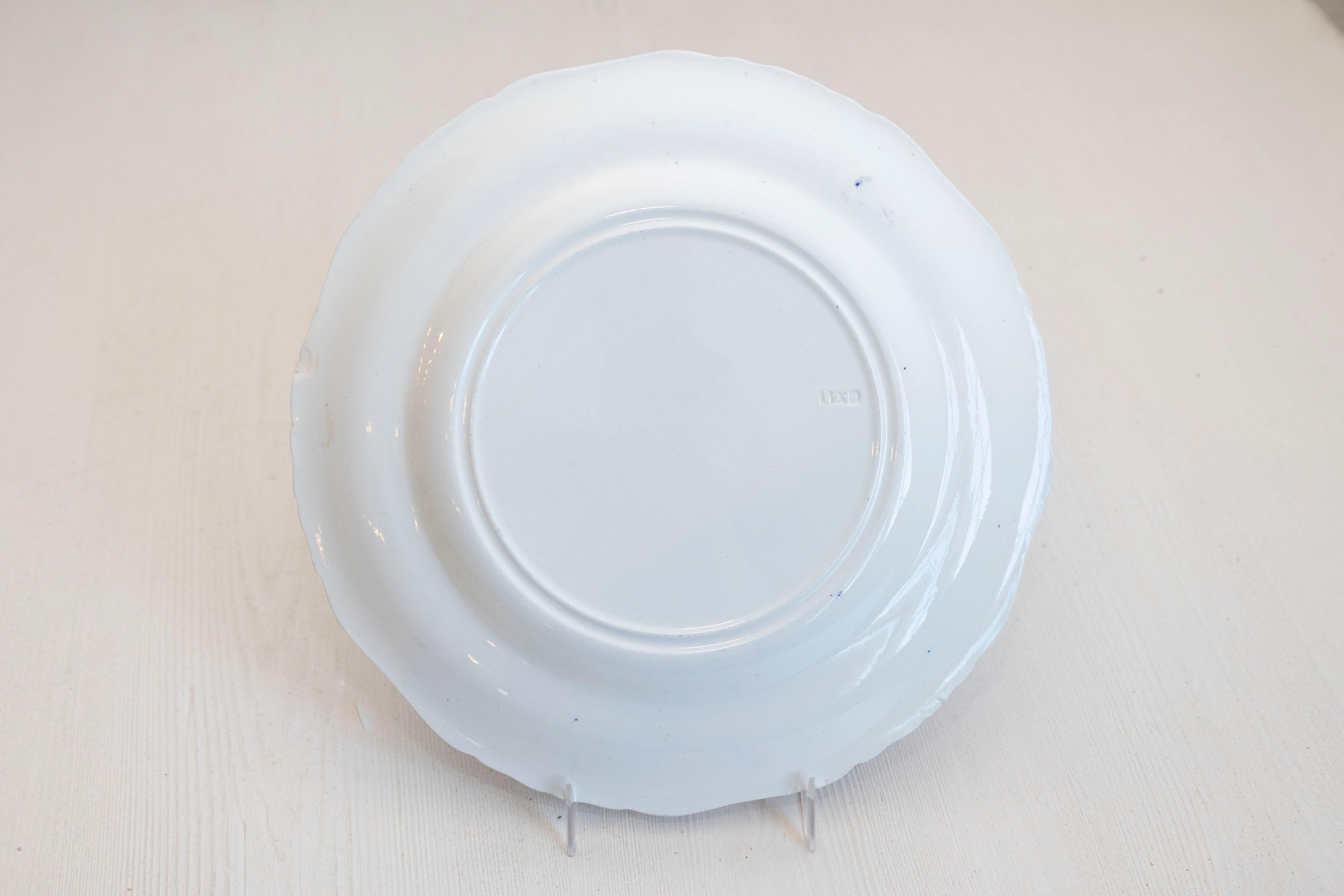 Assiettes de transfert anglaises bleues et blanches avec motifs de ruines gothiques, 19e siècle en vente 1