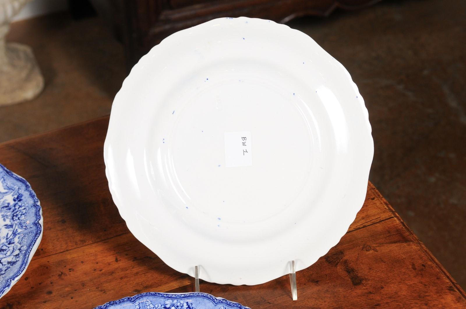 English Blue and White Transfer Plates with Gothic Ruins Motifs, 19th Century For Sale 1