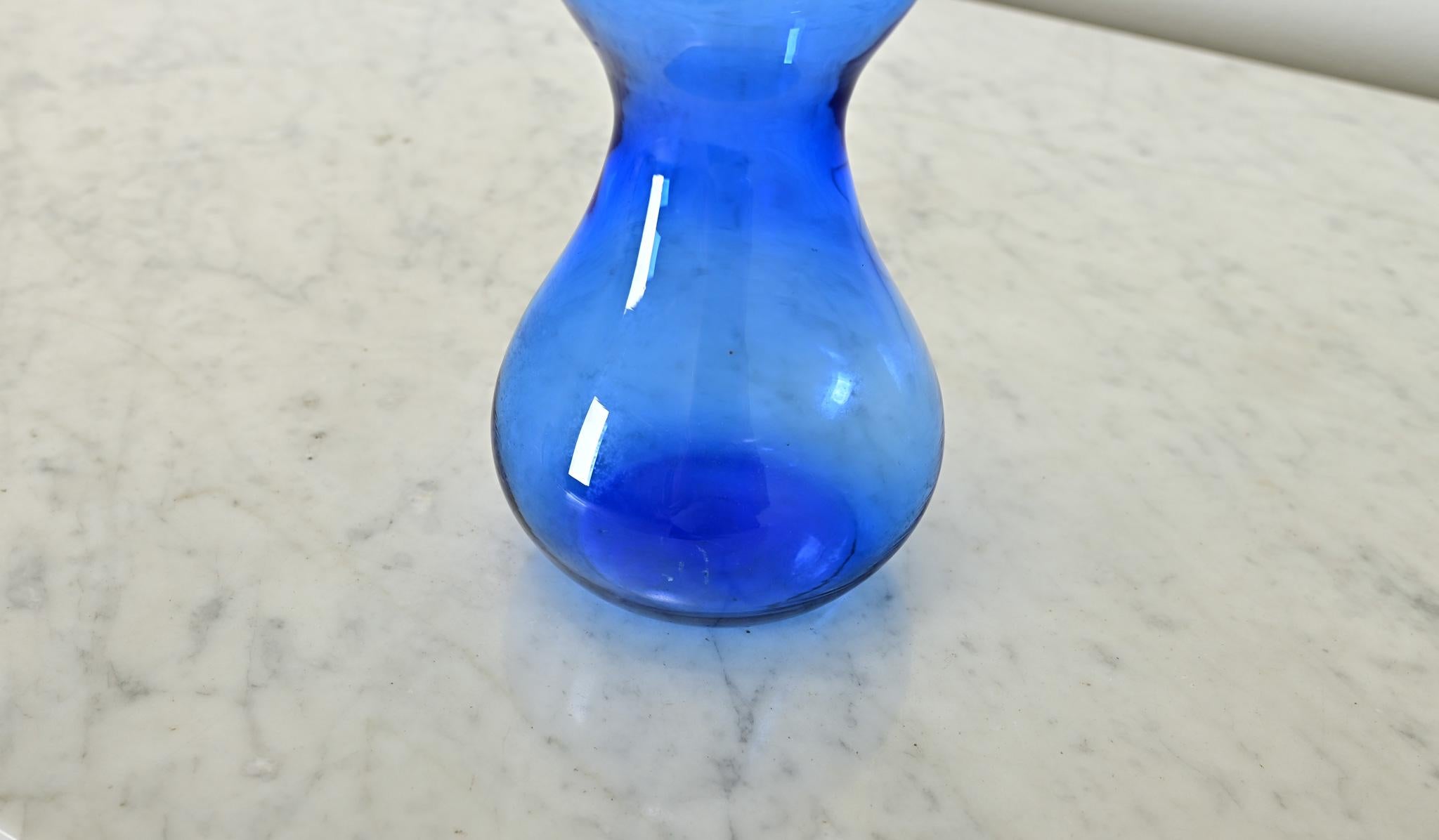 Inglese Vaso di giacinti in vetro blu inglese in vendita