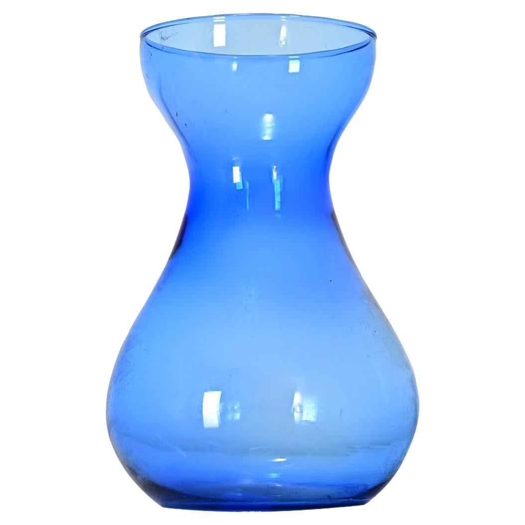 Vase de hyacinthe anglais en verre bleu