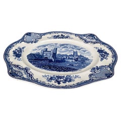 English Blue & White Canterbury Platter Johnson Brothers Circa 1960