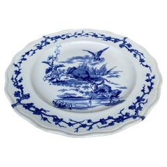 English Blue & White Plate Eagle & Frog Brown Westhead and Moore, circa 1890