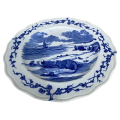 English Blue & White Plate Rat Brown Westhead and Moore, circa 1890