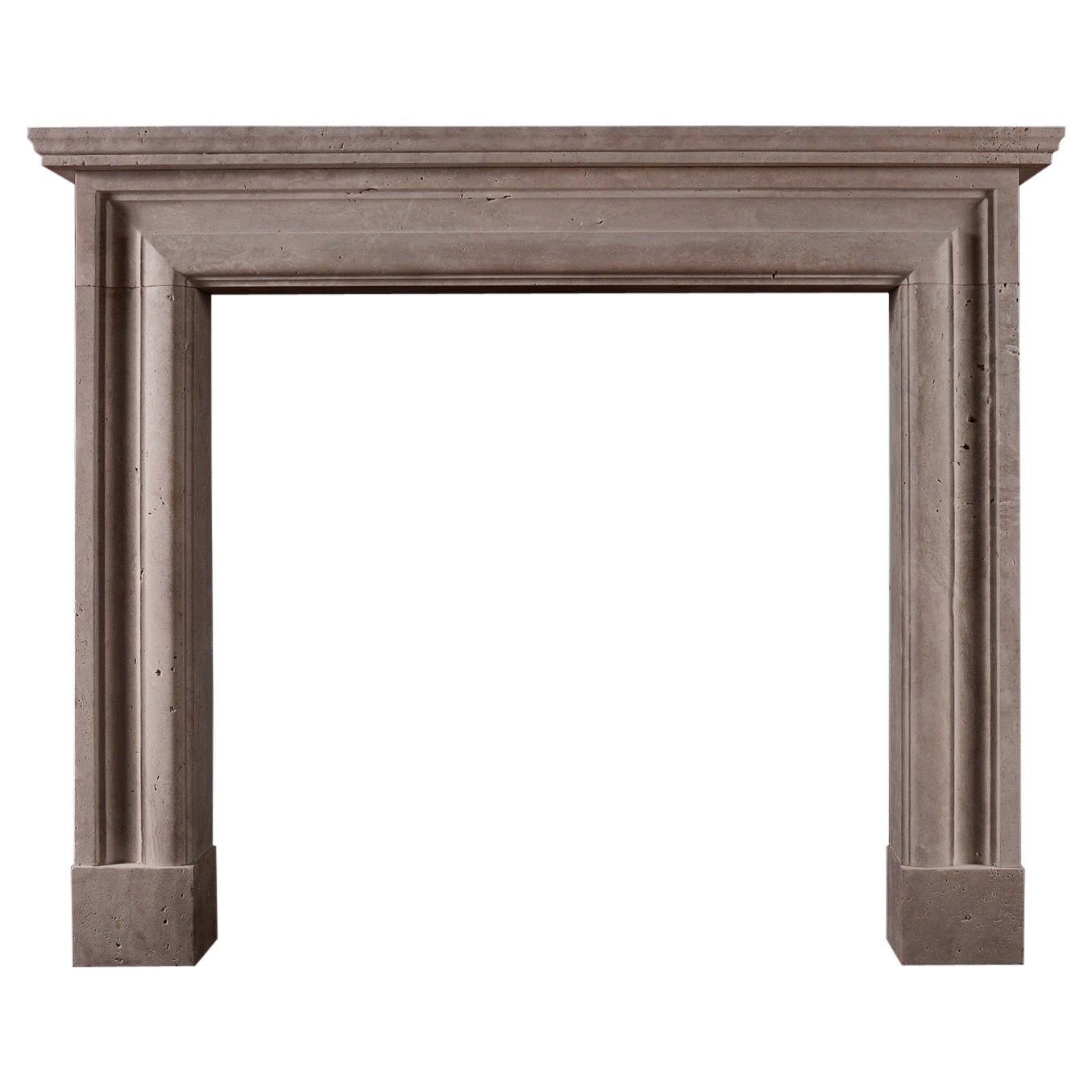 English Bolection Fireplace in Travertine Stone