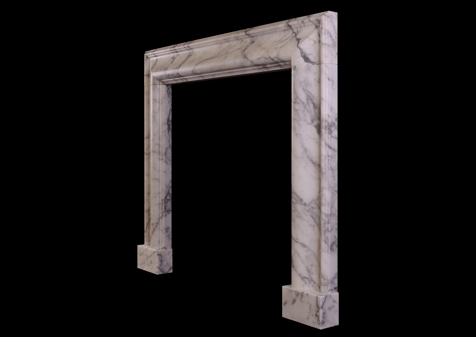 English Bolection Mantel in Arabescato Marble 1