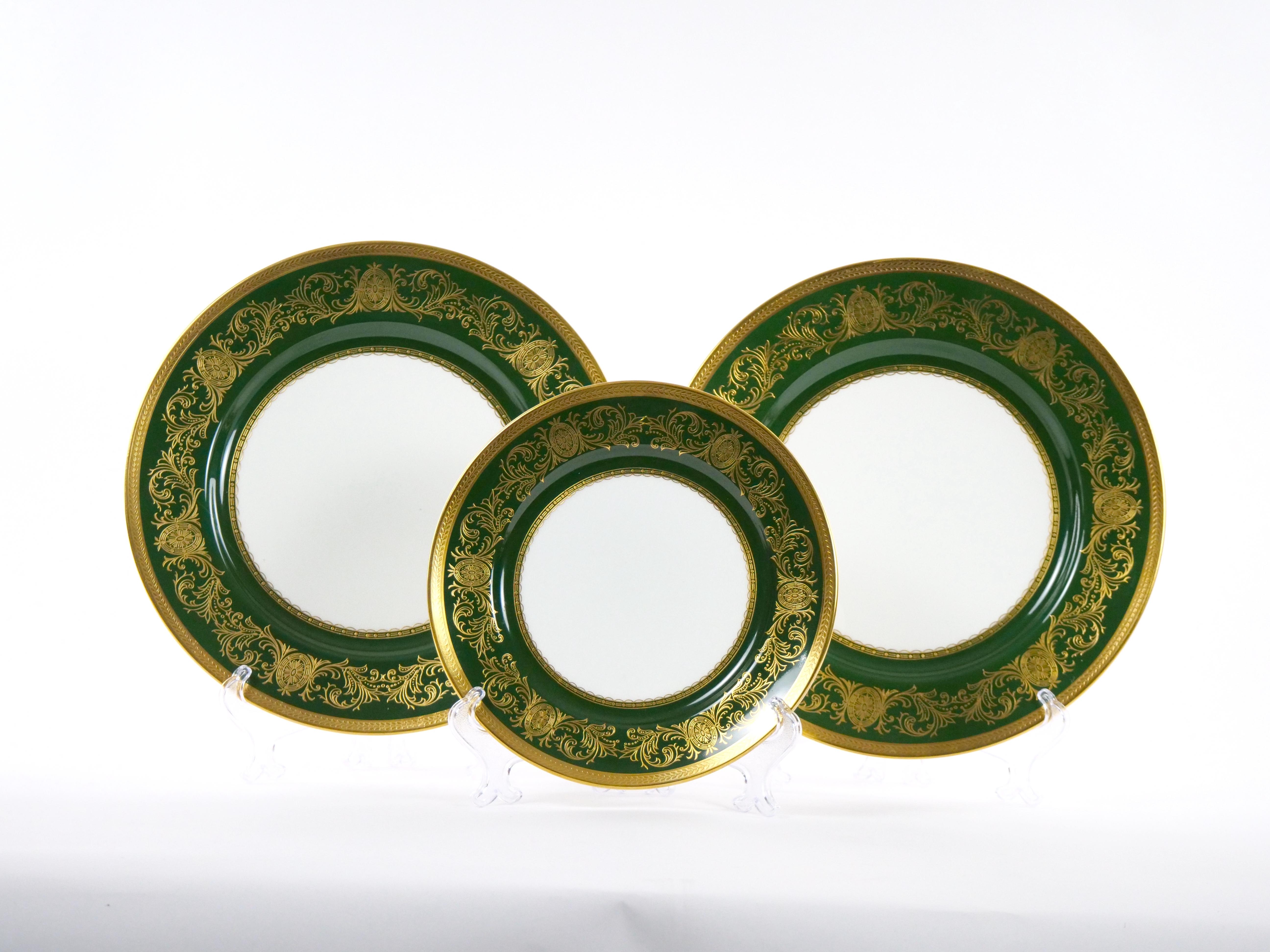 English Bone China Part Dinner Set Imperial Laurel Green 5