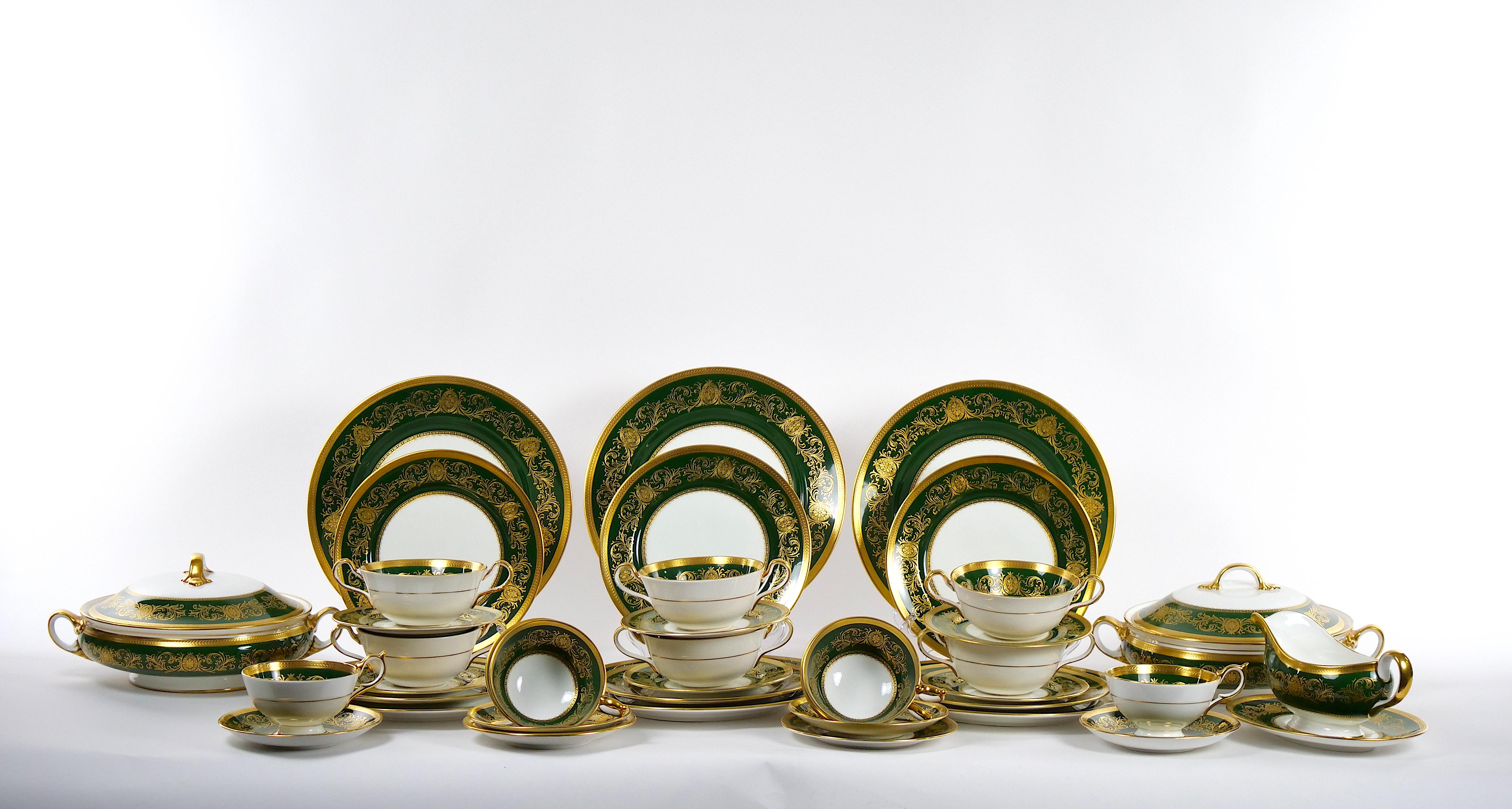 British English Bone China Part Dinner Set Imperial Laurel Green