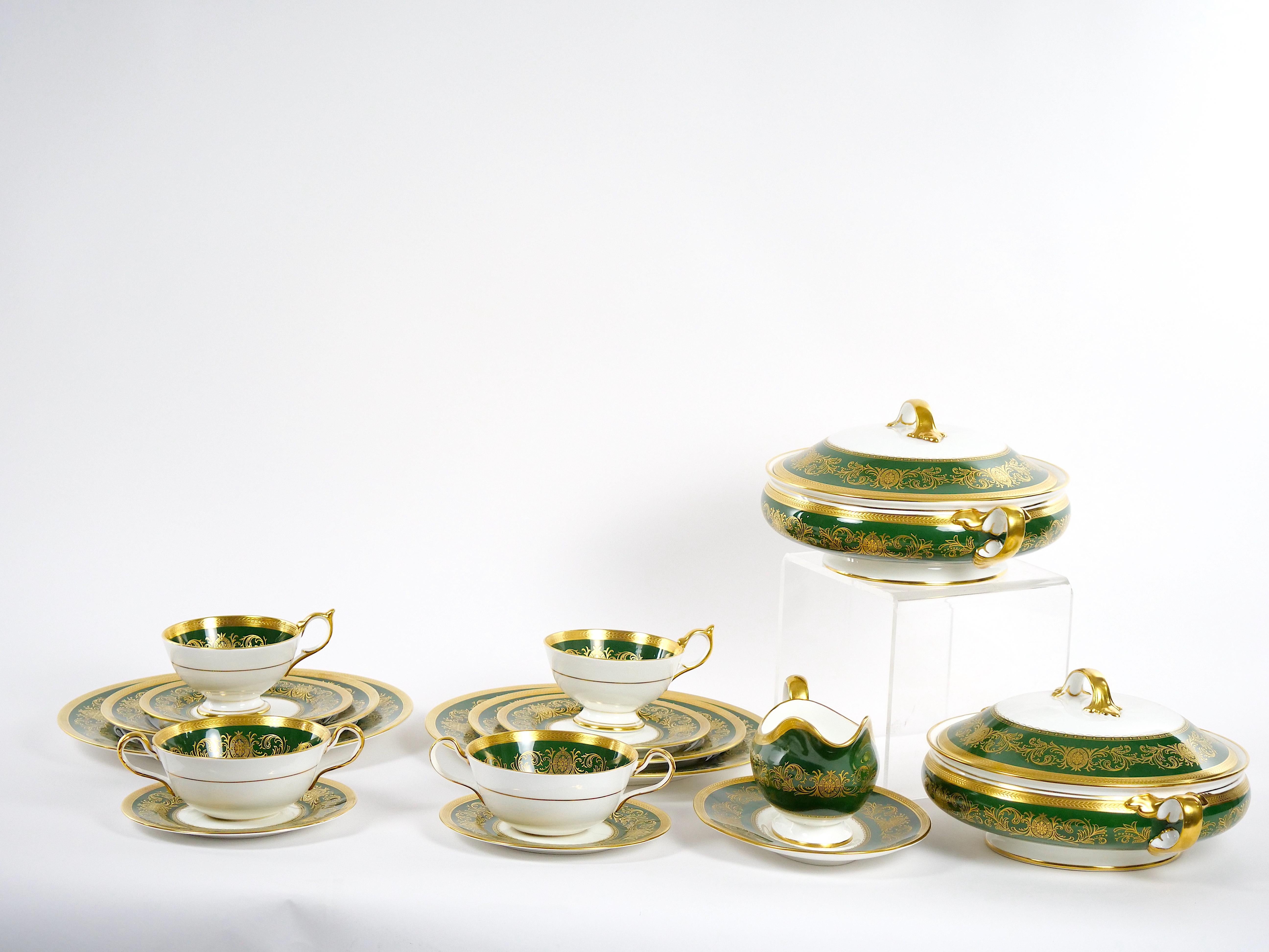 English Bone China Part Dinner Set Imperial Laurel Green 1