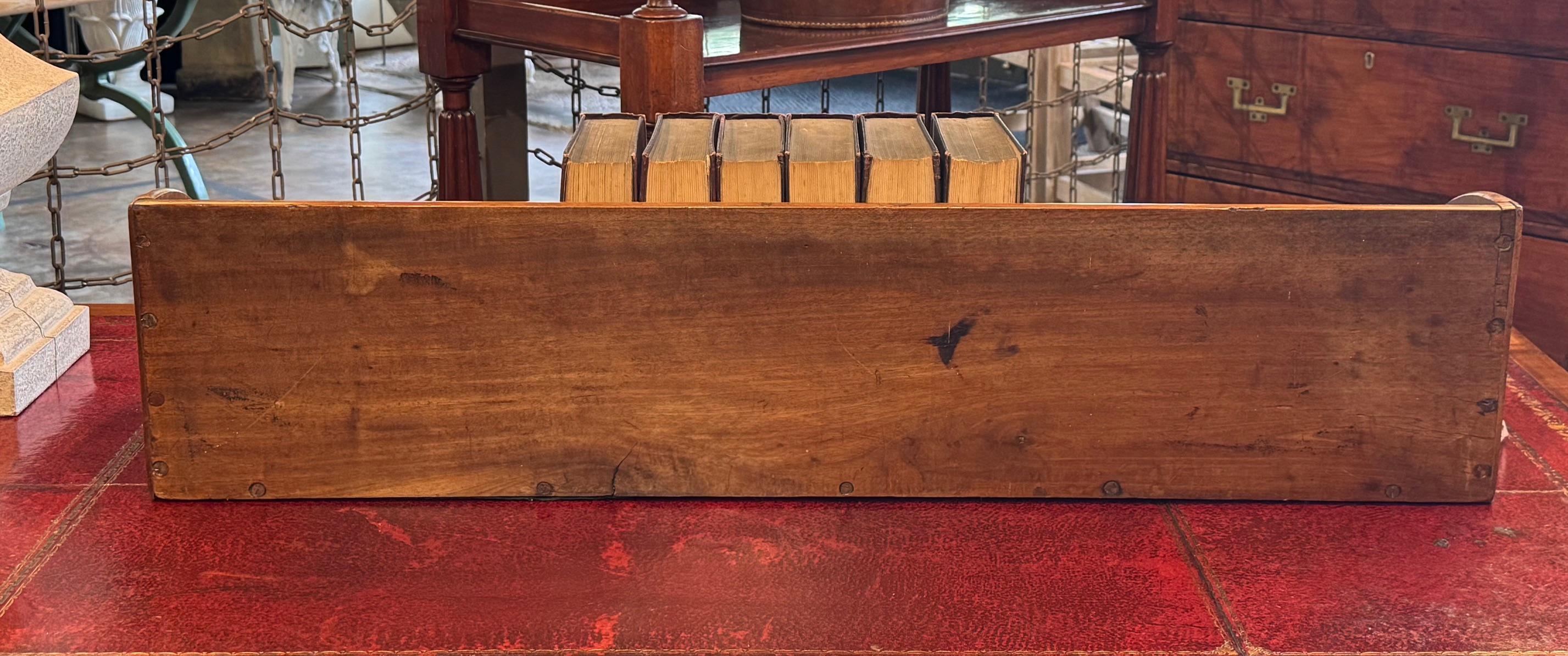 English Book Rack or Stand of Mahogany with Brass Handles For Sale 6