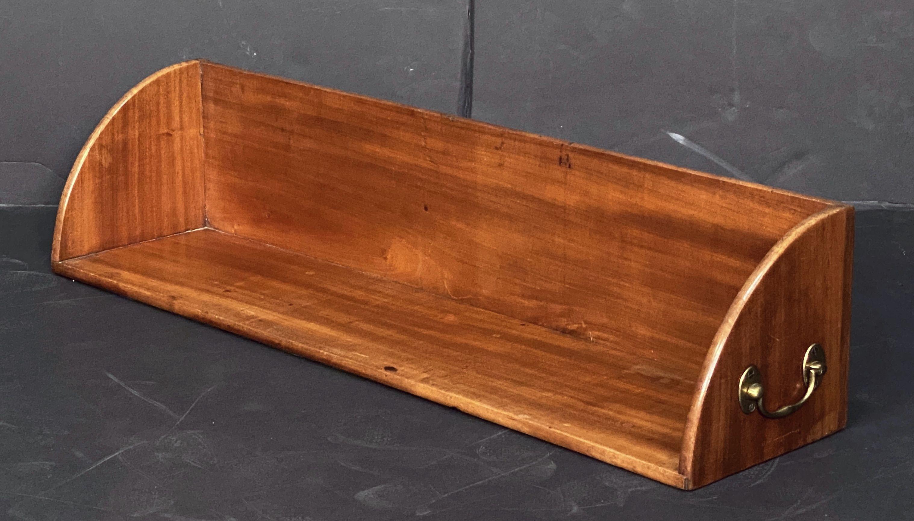 English Book Rack or Stand of Mahogany with Brass Handles For Sale 2