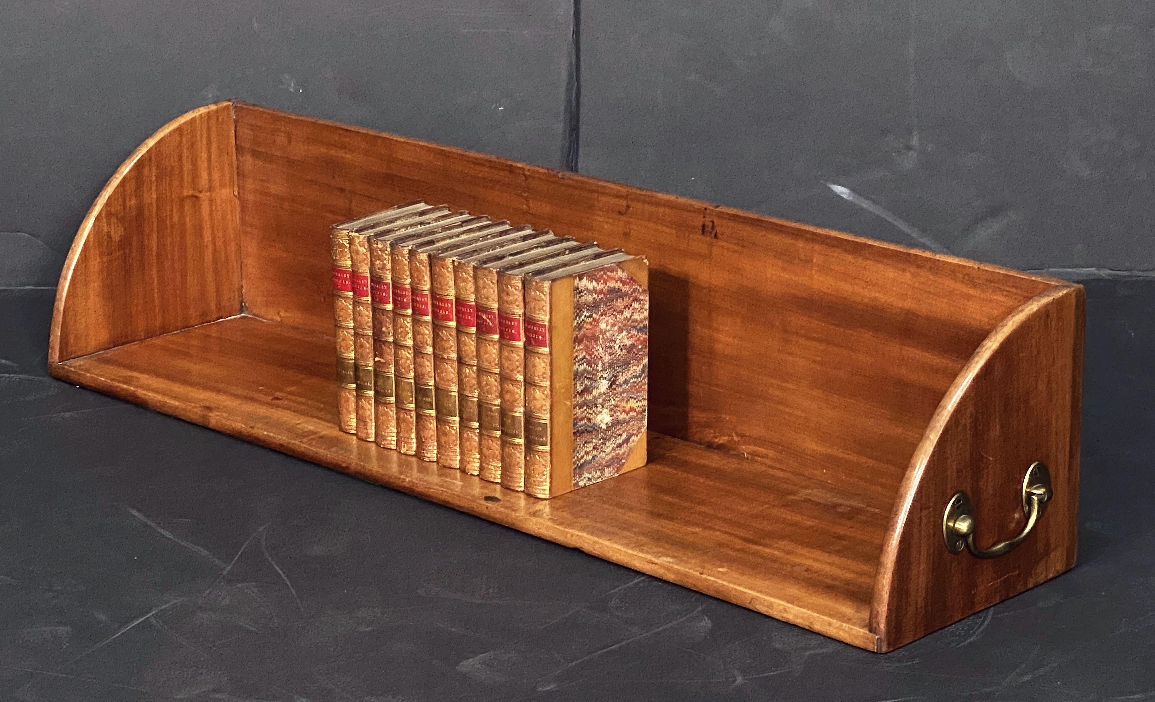 English Book Rack or Stand of Mahogany with Brass Handles For Sale 3