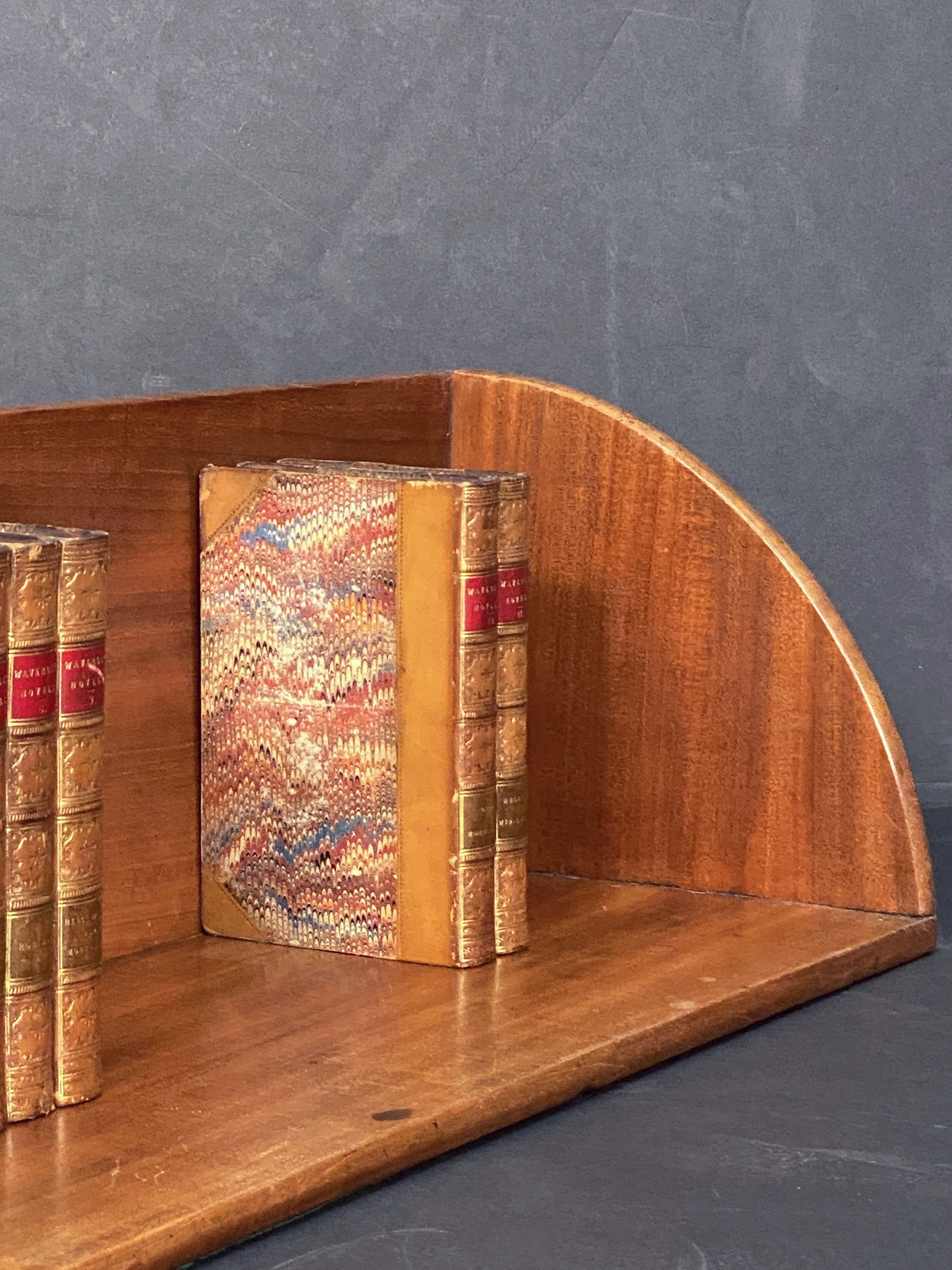 English Book Rack or Stand of Mahogany with Brass Handles For Sale 5