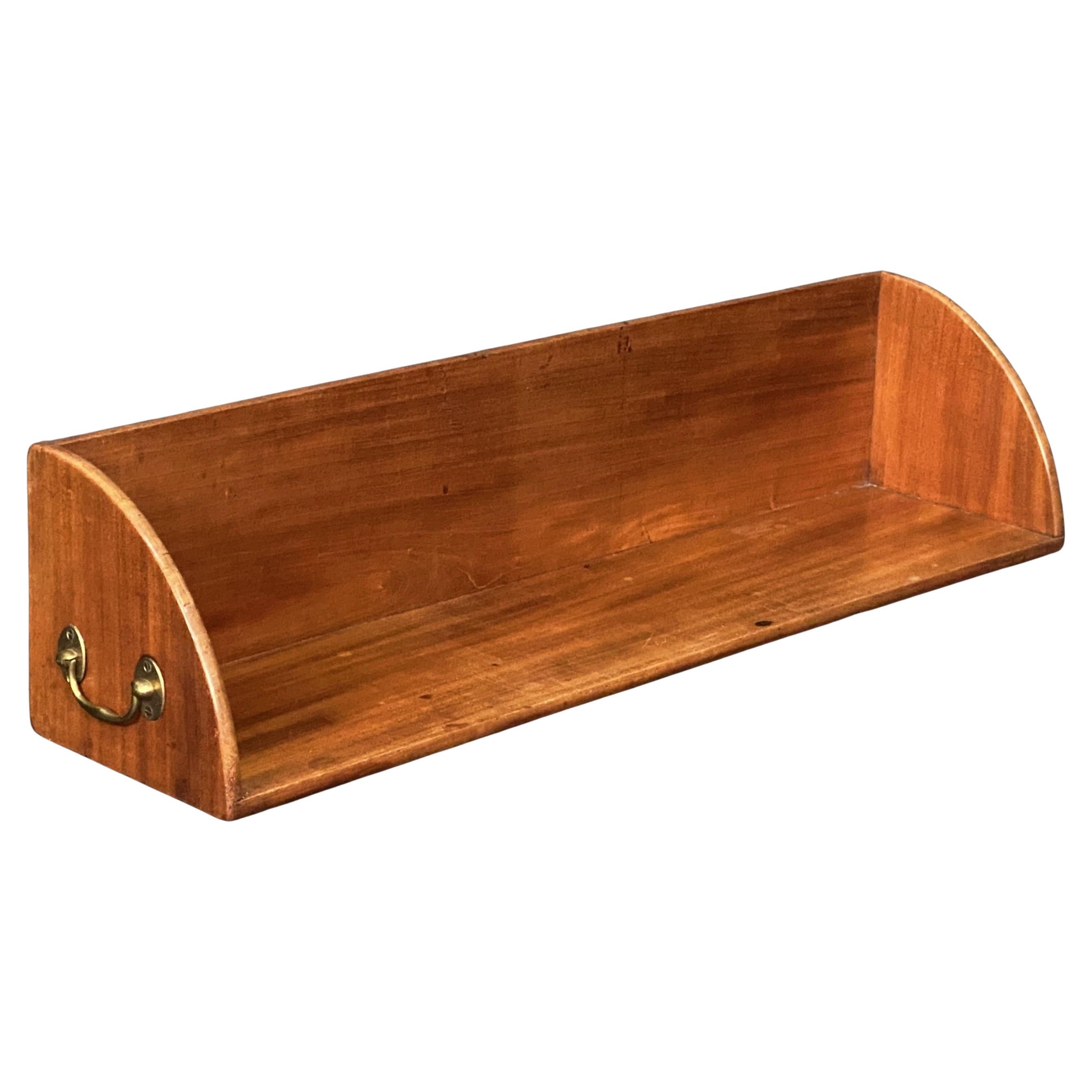 English Book Rack or Stand of Mahogany with Brass Handles For Sale