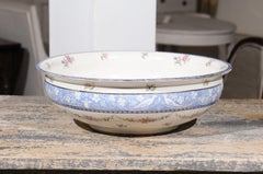 English Booth's China Cameo Pattern Bowl with Roses, Blue and White Pheasants