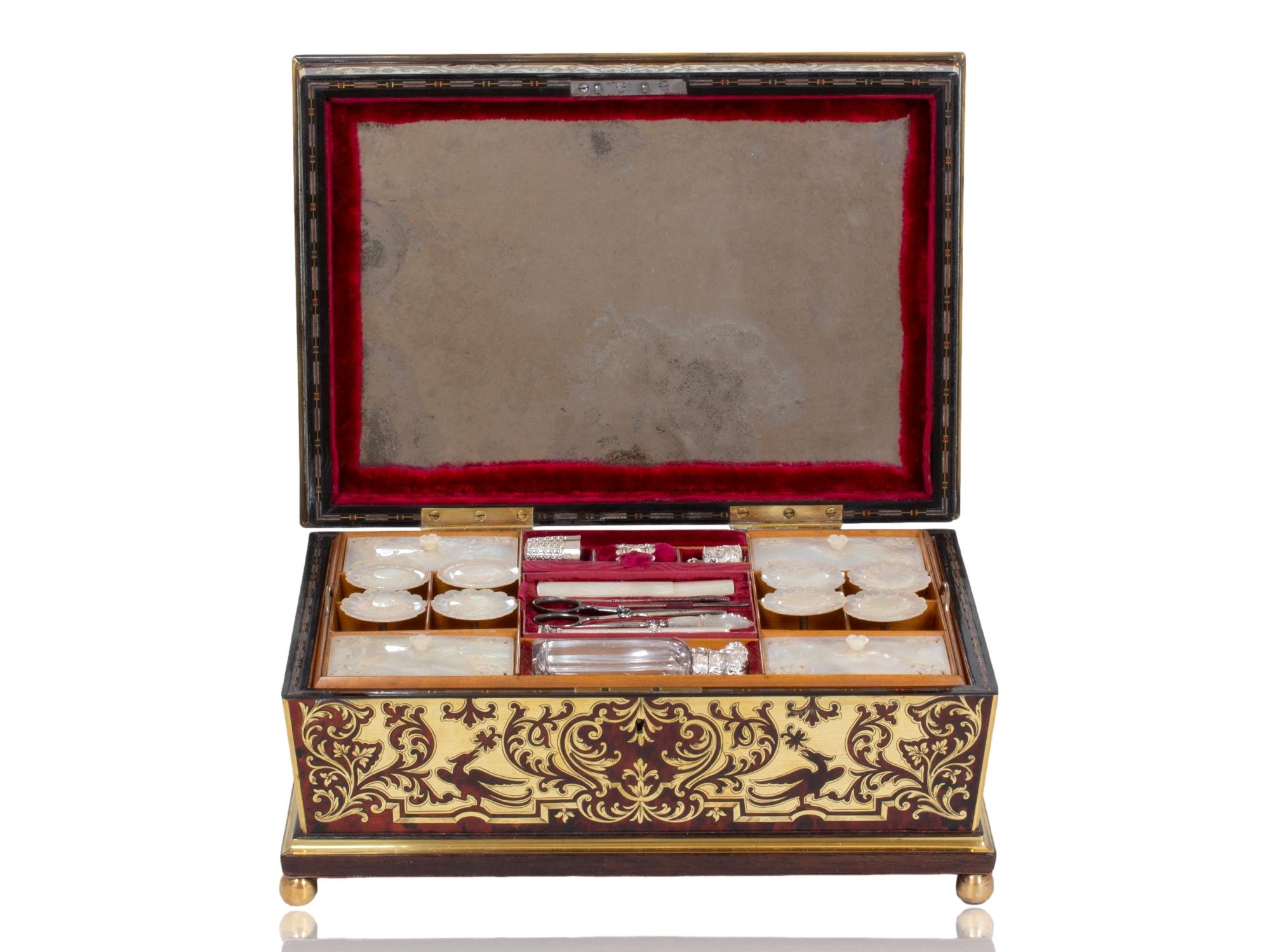 Boîte à couture en boulle anglaise de Friedrich Ludwig Hausburg en vente 4