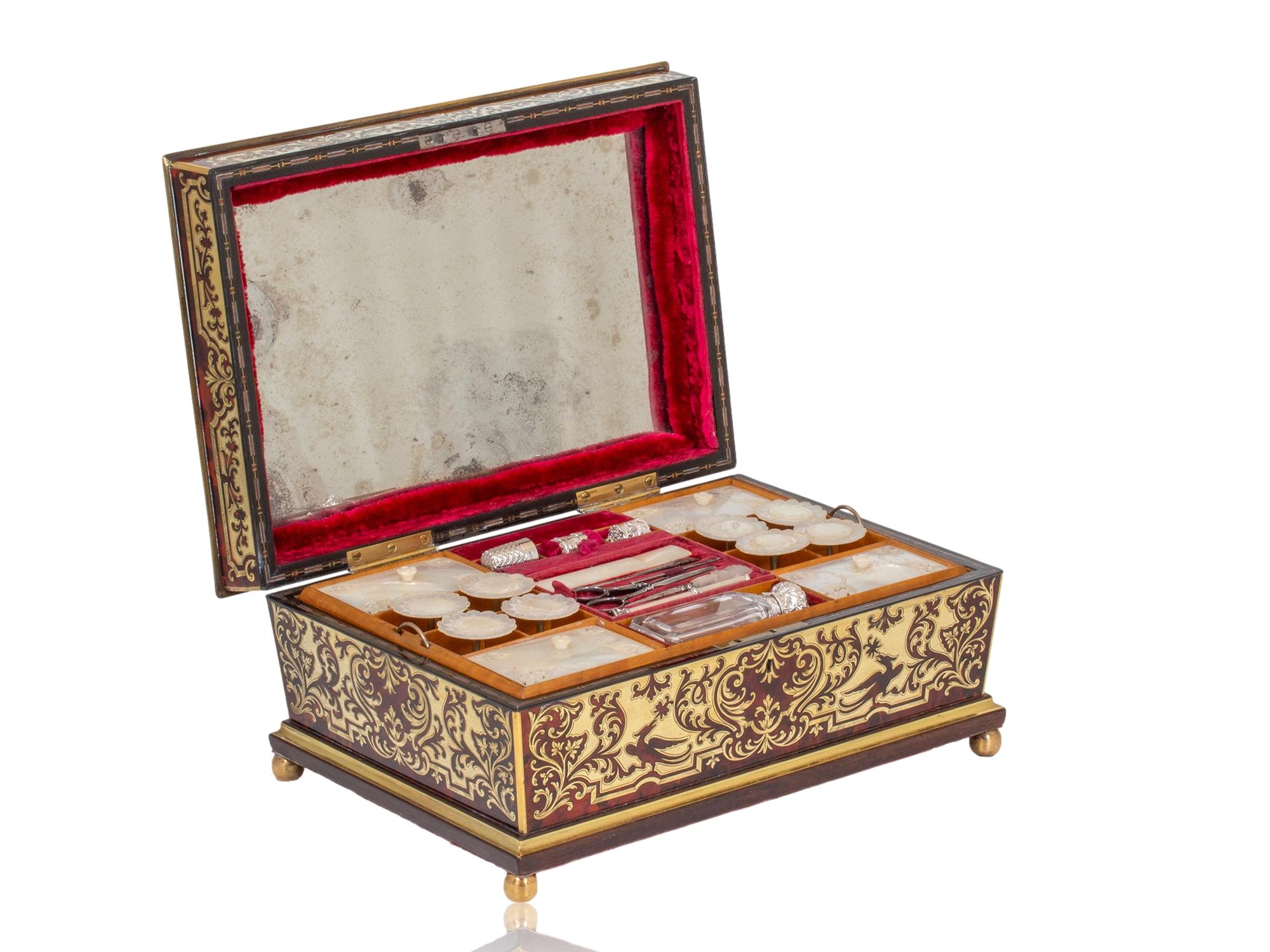 Boîte à couture en boulle anglaise de Friedrich Ludwig Hausburg en vente 5