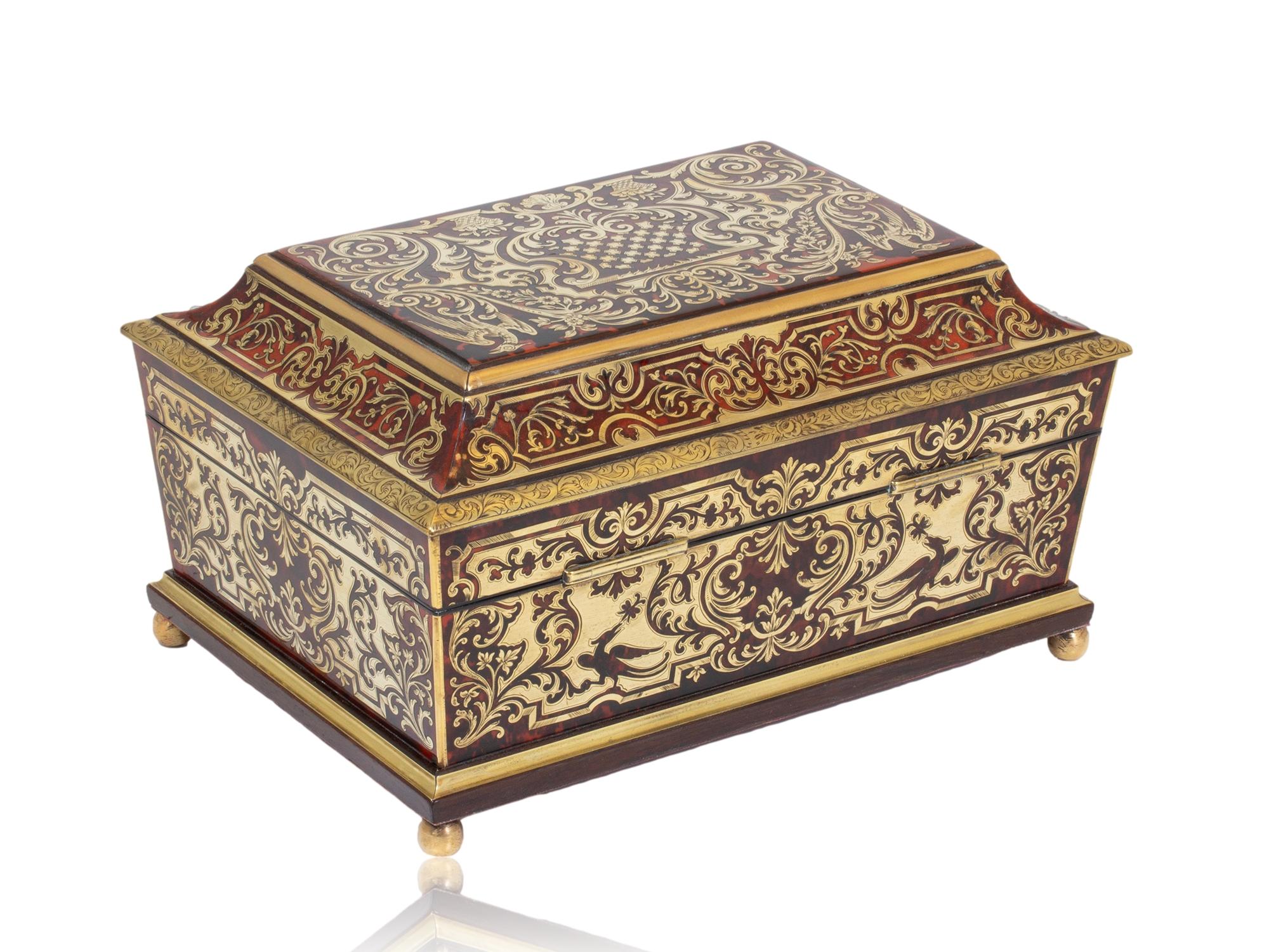 Début de l'époque victorienne Boîte à couture en boulle anglaise de Friedrich Ludwig Hausburg en vente