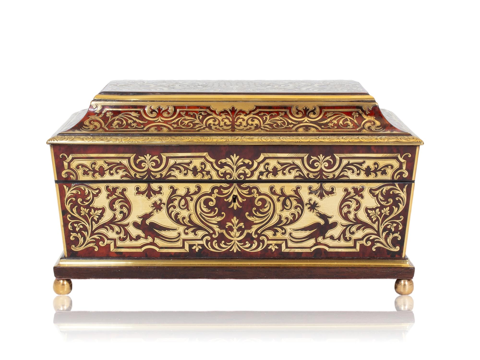 Anglais Boîte à couture en boulle anglaise de Friedrich Ludwig Hausburg en vente