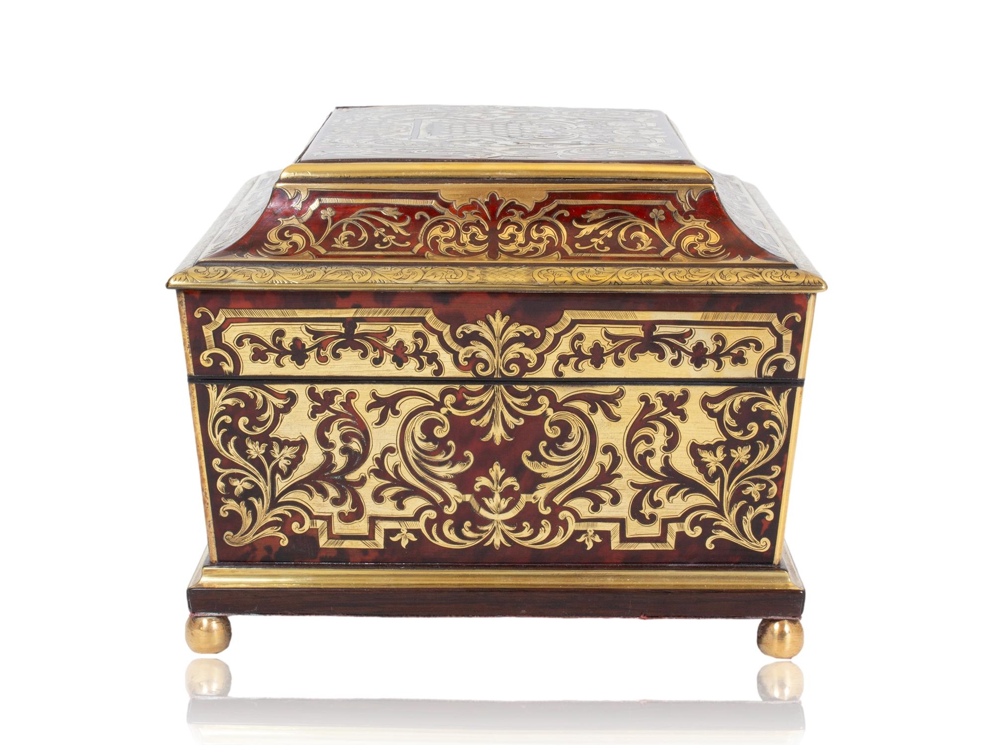 Fait main Boîte à couture en boulle anglaise de Friedrich Ludwig Hausburg en vente