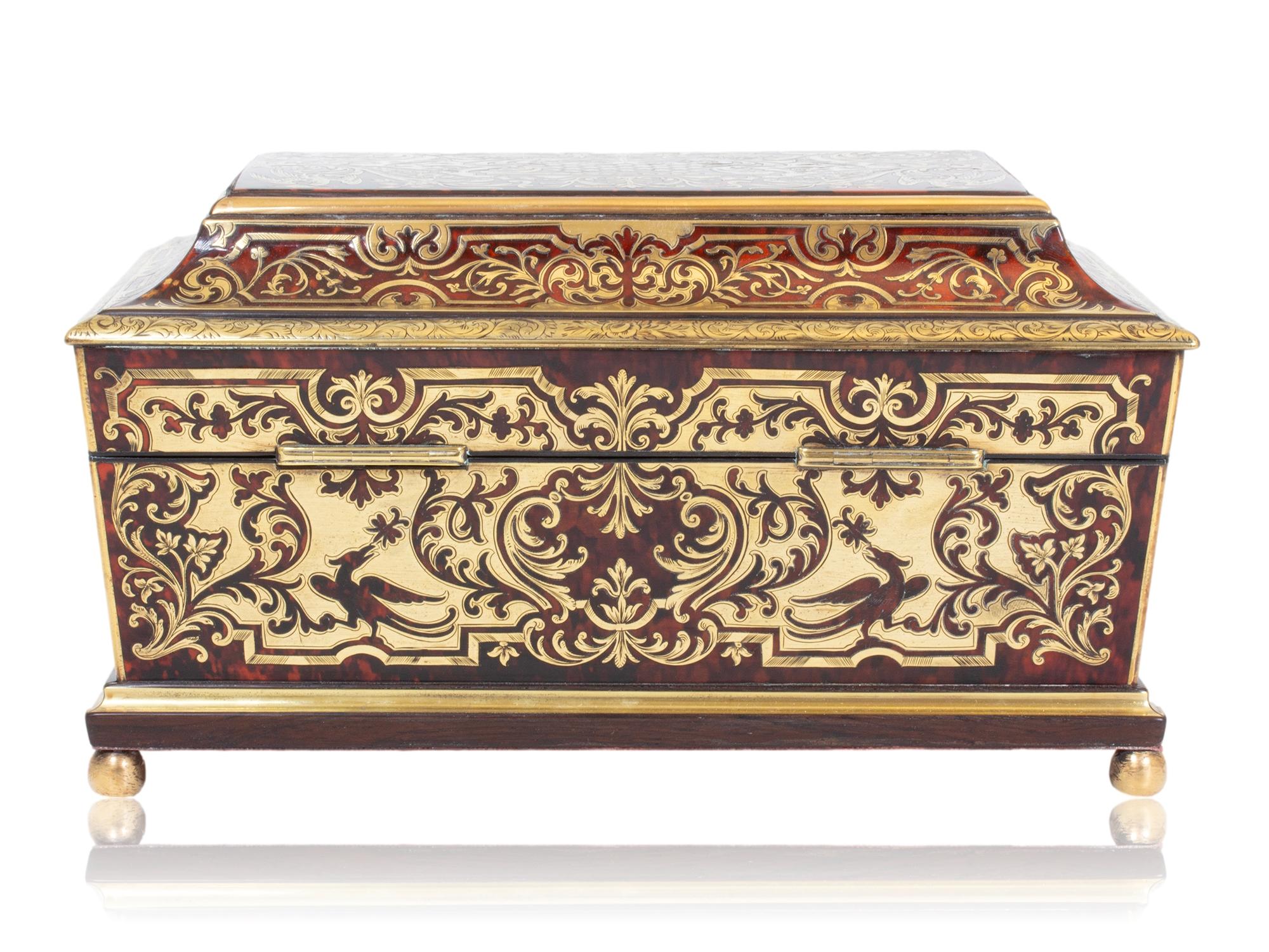 XIXe siècle Boîte à couture en boulle anglaise de Friedrich Ludwig Hausburg en vente