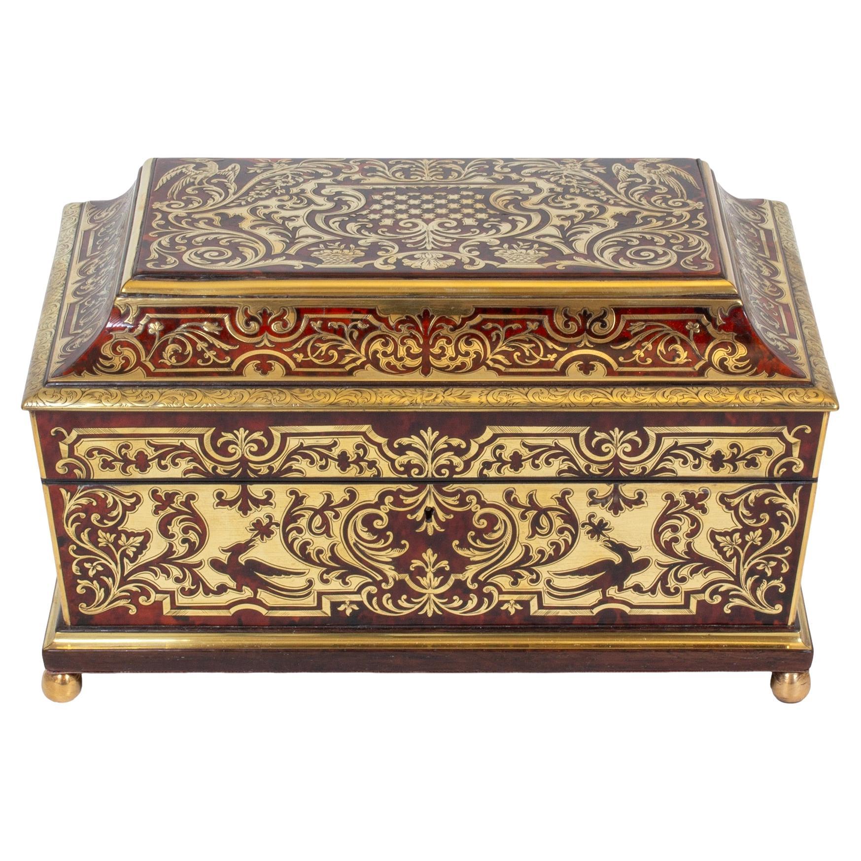English Boulle Sewing Box by Friedrich Ludwig Hausburg