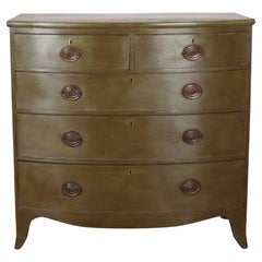 Antique English Bow Front Chest of Drawers
