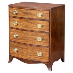 English Bow Front Chest of Flame Cut Mahogany
