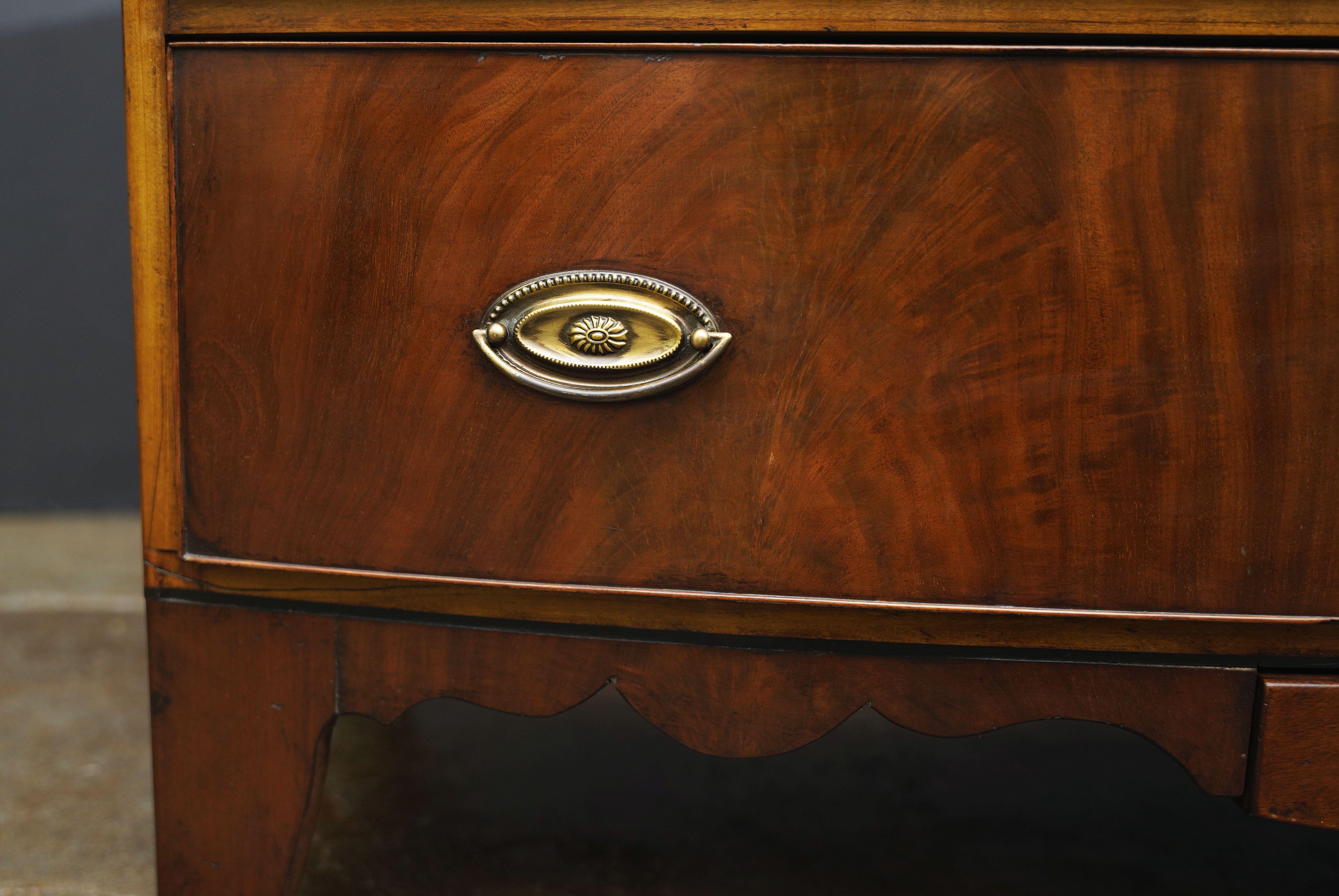 English Bow Front Chest of Inlaid Mahogany with Secret Drawers 3