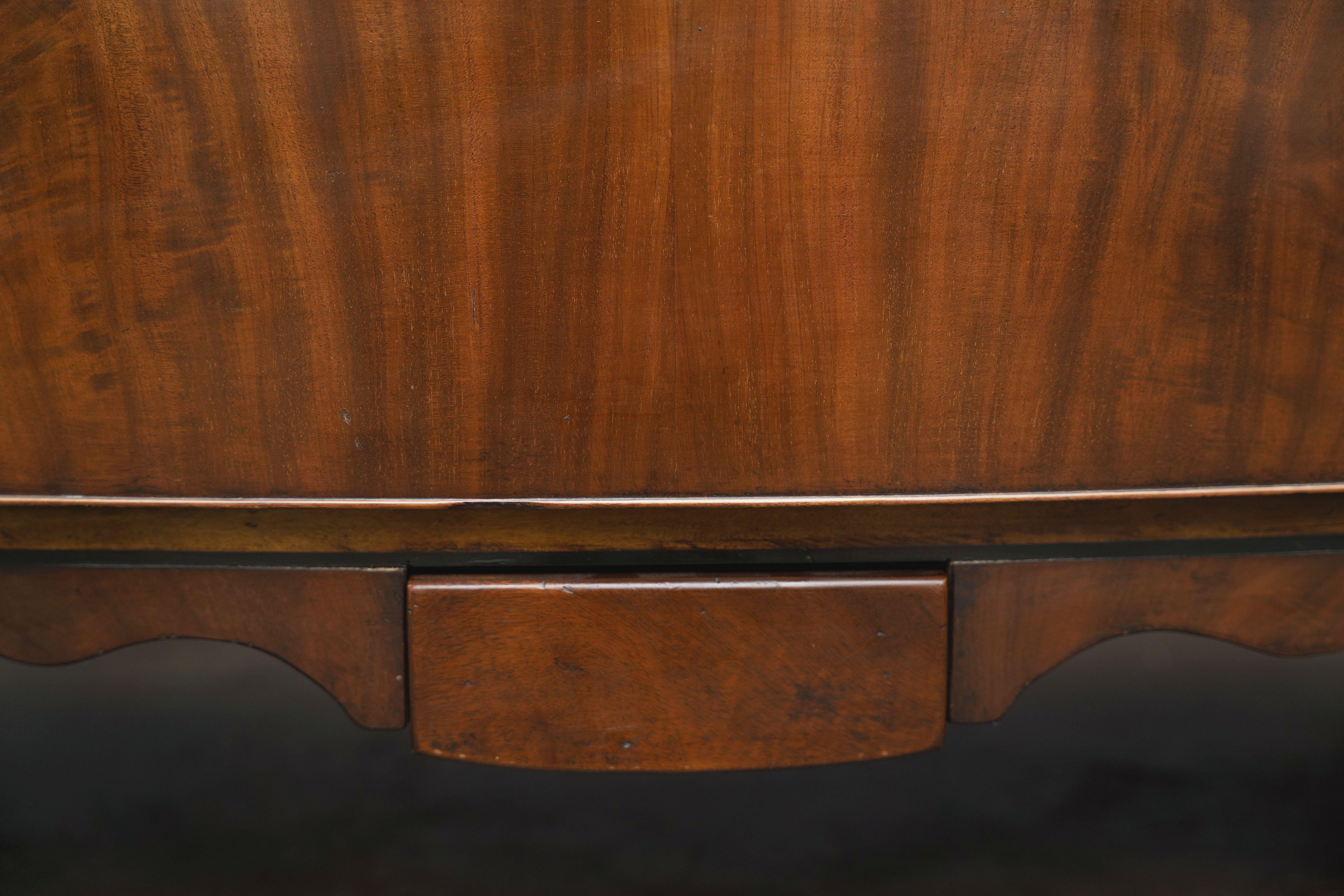 English Bow Front Chest of Inlaid Mahogany with Secret Drawers 9