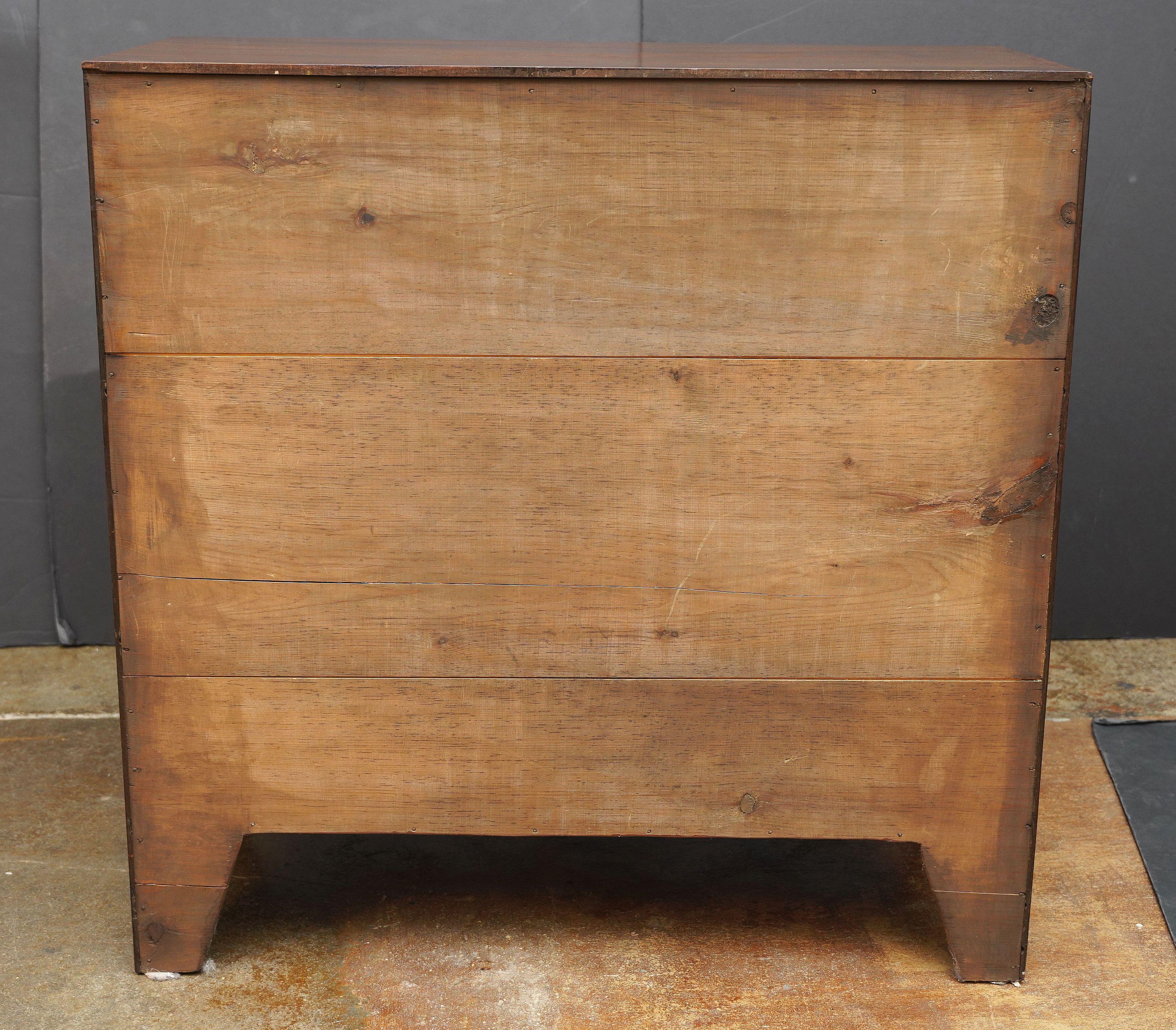 English Bow Front Chest of Inlaid Mahogany with Secret Drawers 11