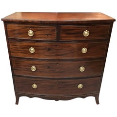 English Bow Front Inlaid Chest