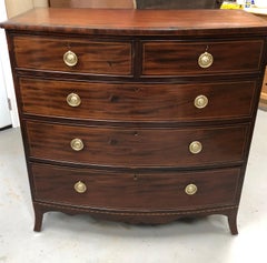 English Bow Front Inlaid Chest